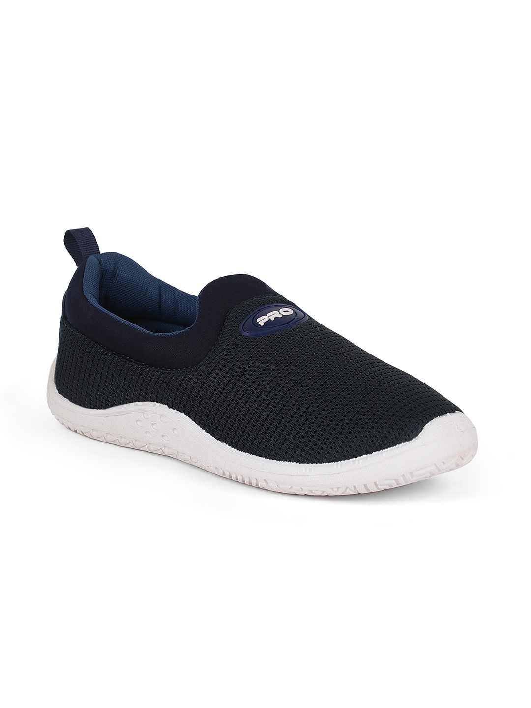 

Khadims Men Navy Blue Woven Design Slip-On Sneakers