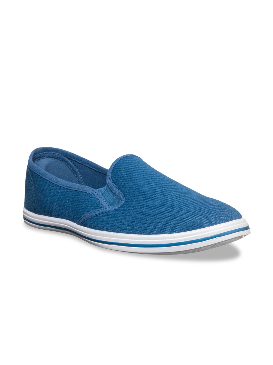 

Khadims Men Blue Solid Slip-On Sneakers
