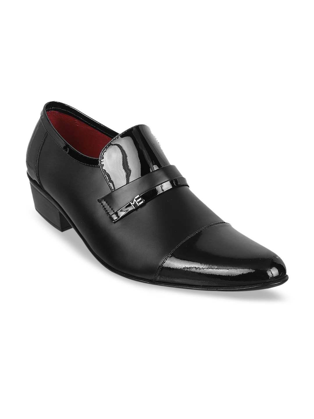 

Metro Men Black Solid Formal Slip-Ons