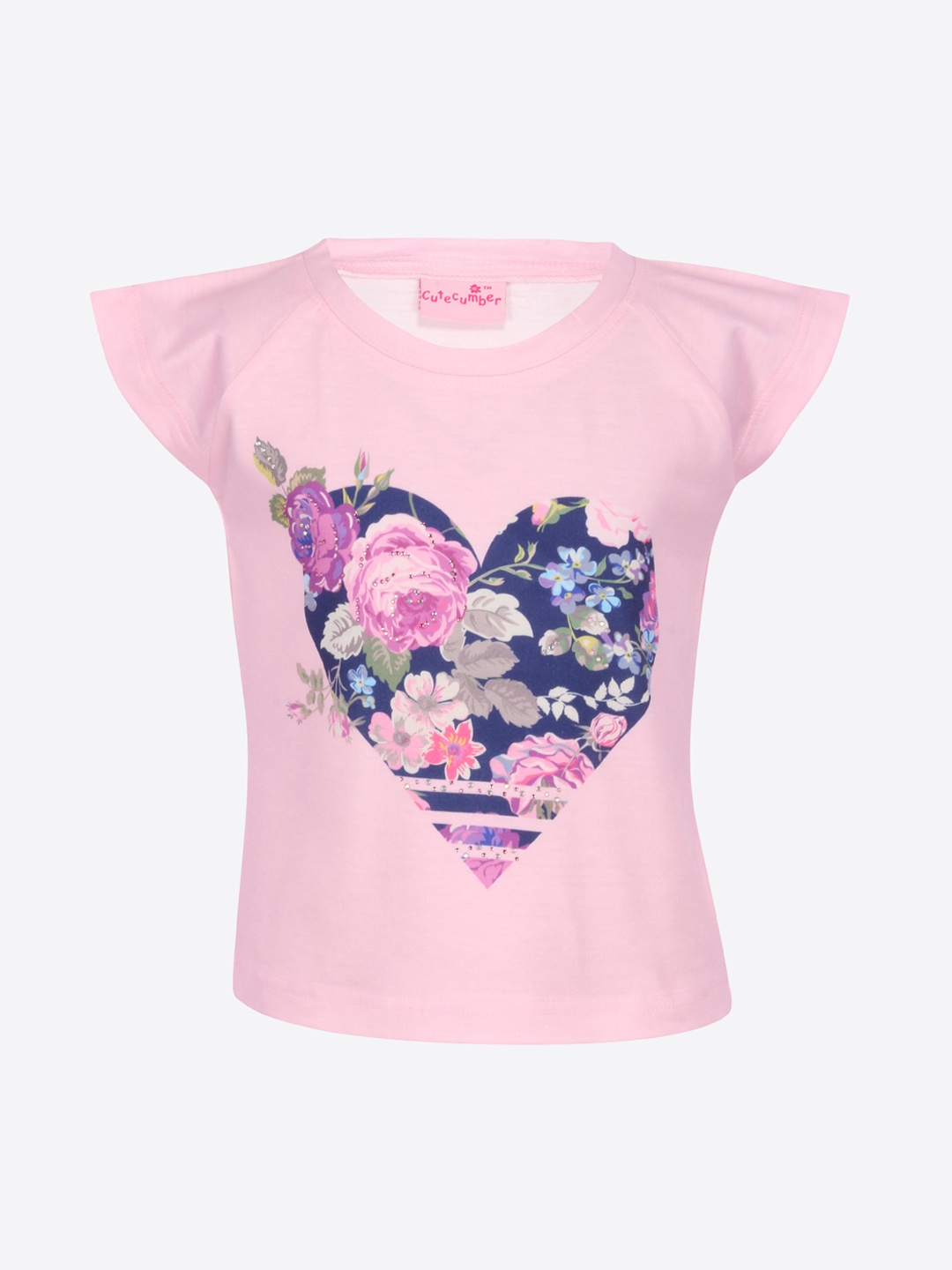 

CUTECUMBER Girls Pink Printed T-Shirt