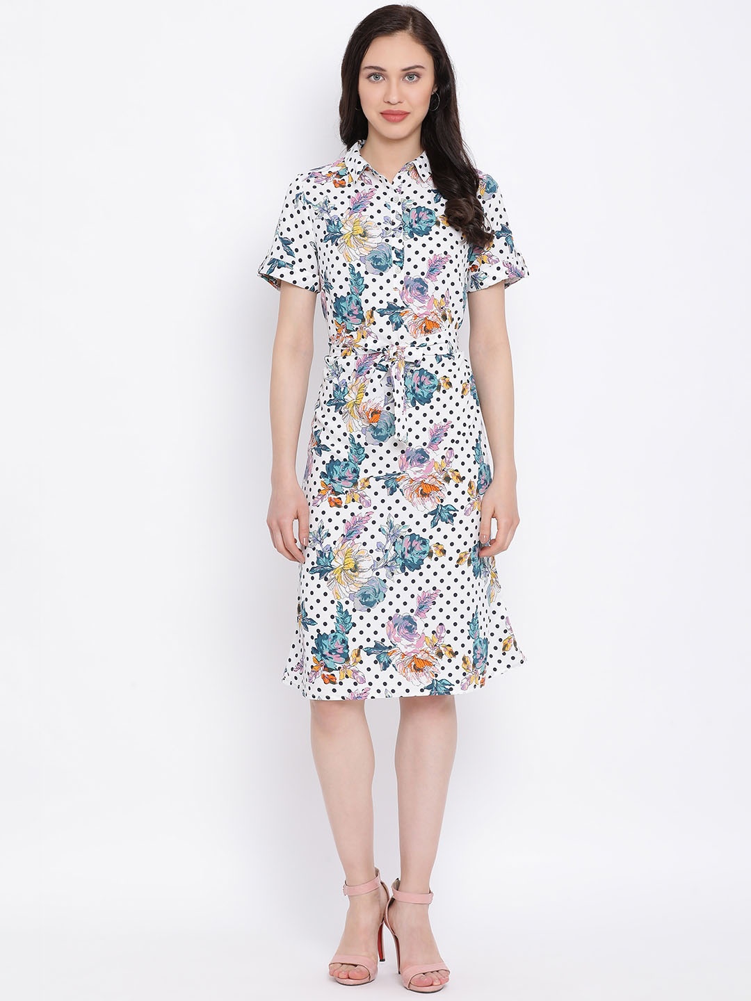 

Oxolloxo Women Multicoloured Printed Shirt Dress, Multi