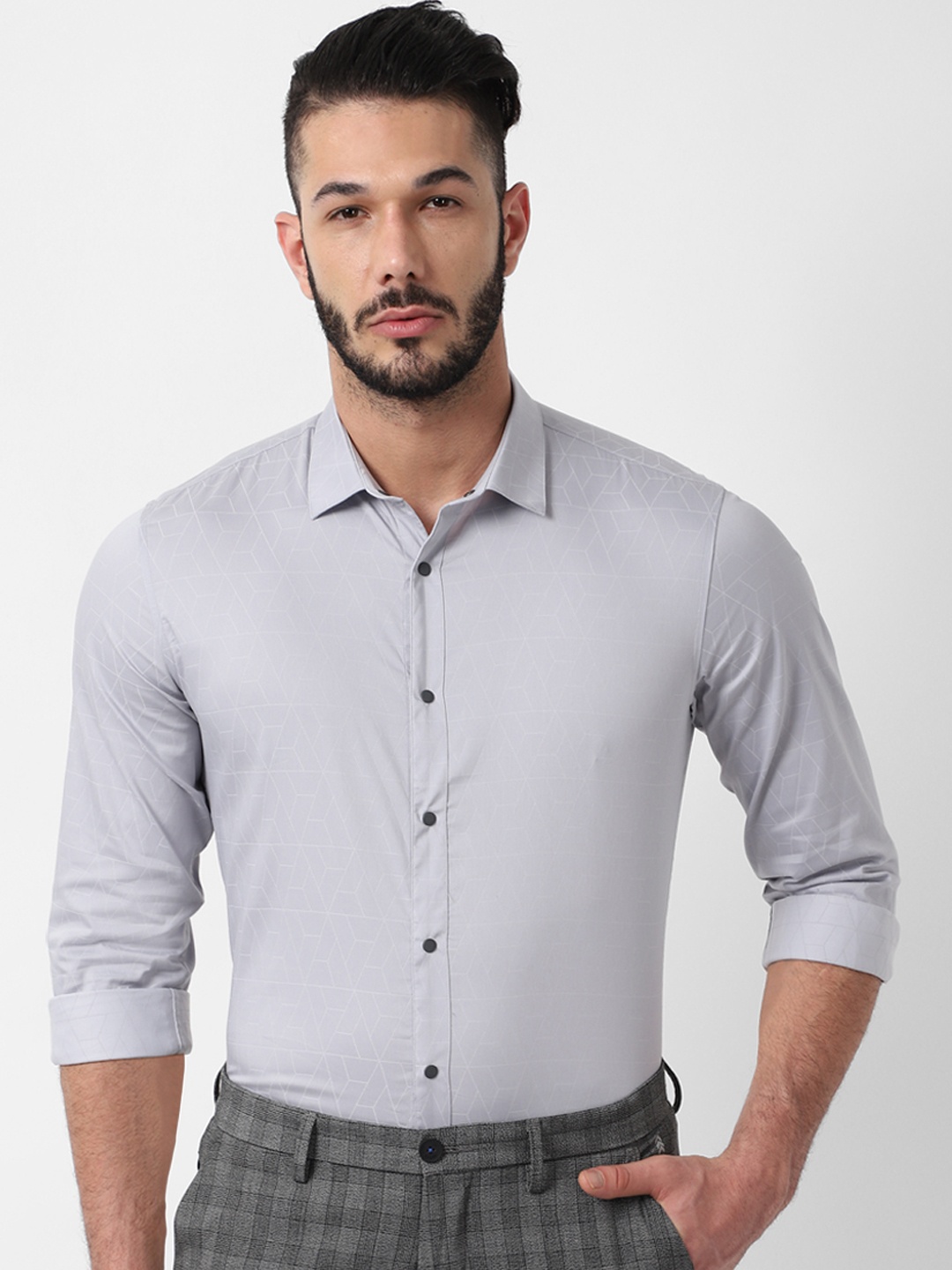 

Louis Philippe Sport Men Grey Slim Fit Printed Casual Shirt