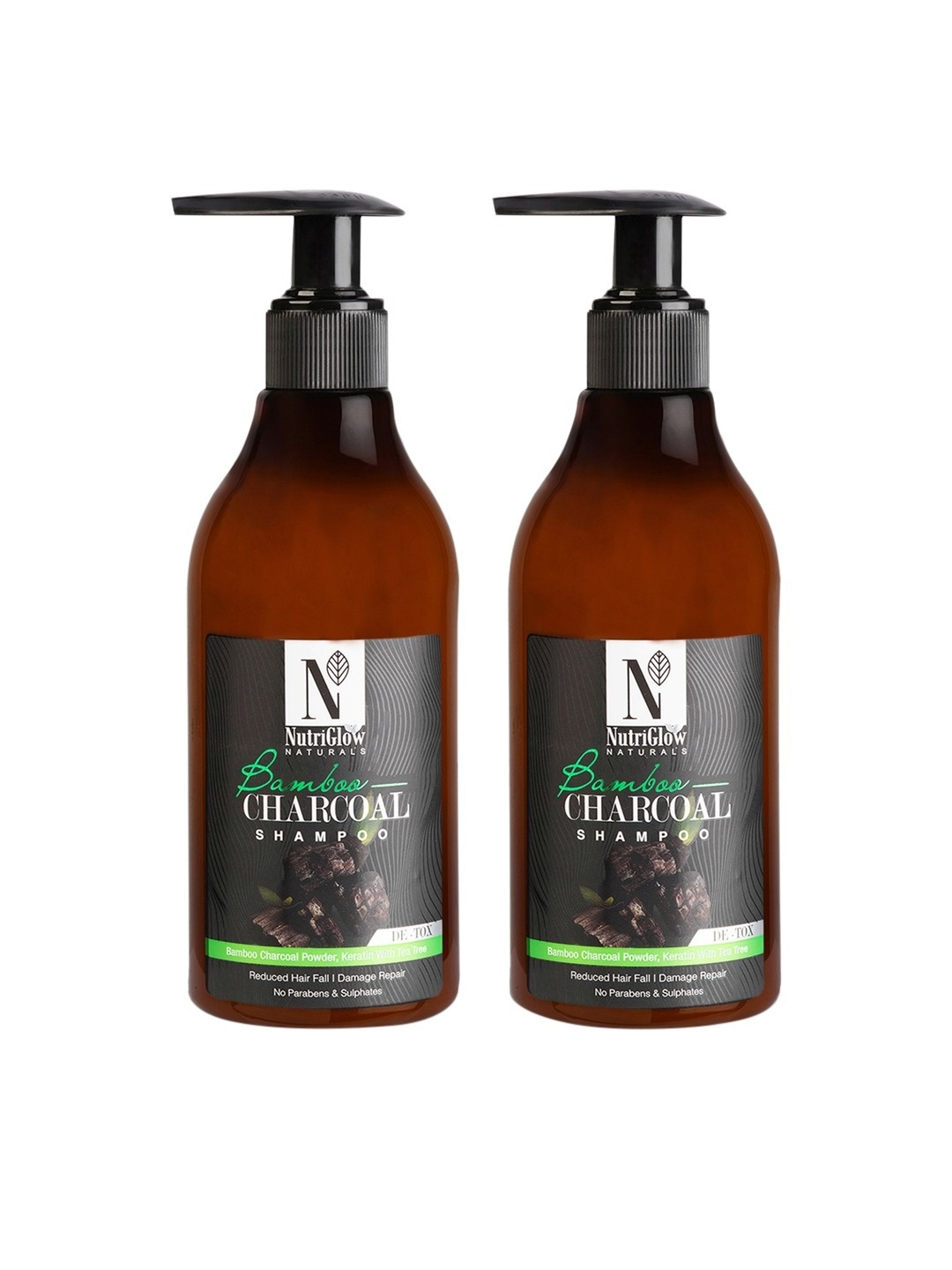 

NutriGlow Set of 2 Hair-Fall Damage Repair No Paraben Shampoo 300 ml each, Black