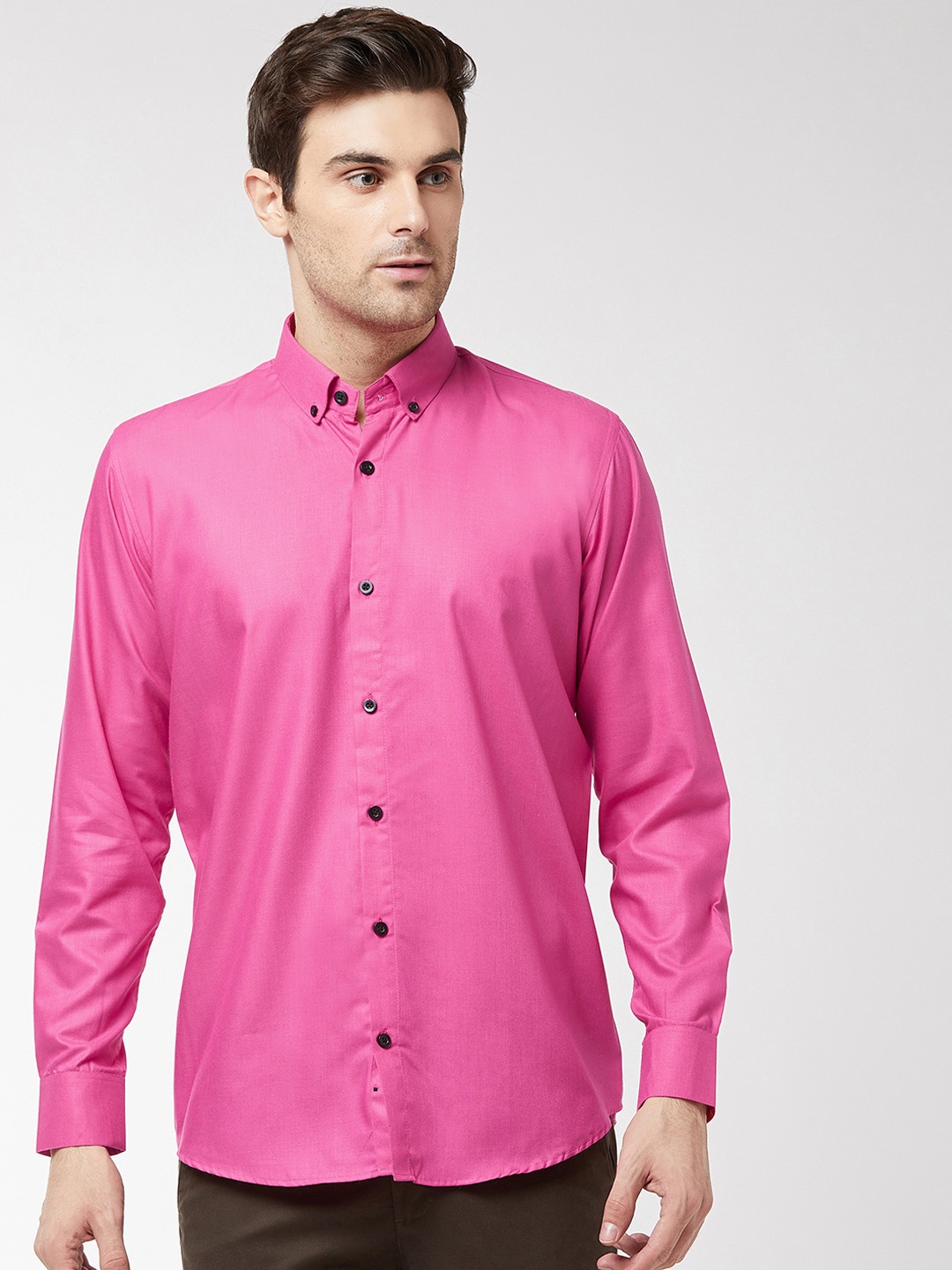 

SOJANYA Men Pink Classic Regular Fit Solid Casual Shirt