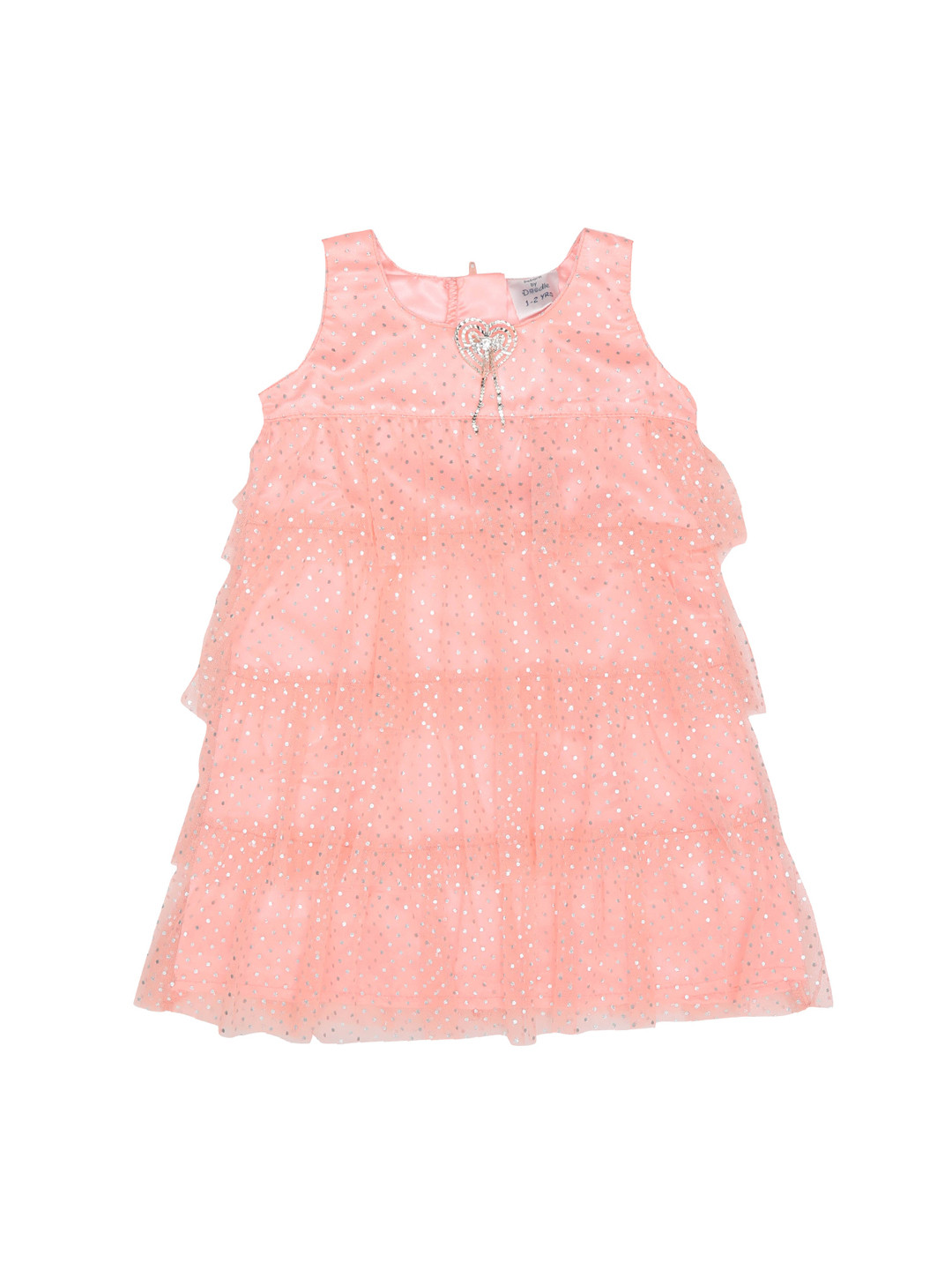 

Doodle Girls Peach-Coloured Embellished A-Line Dress