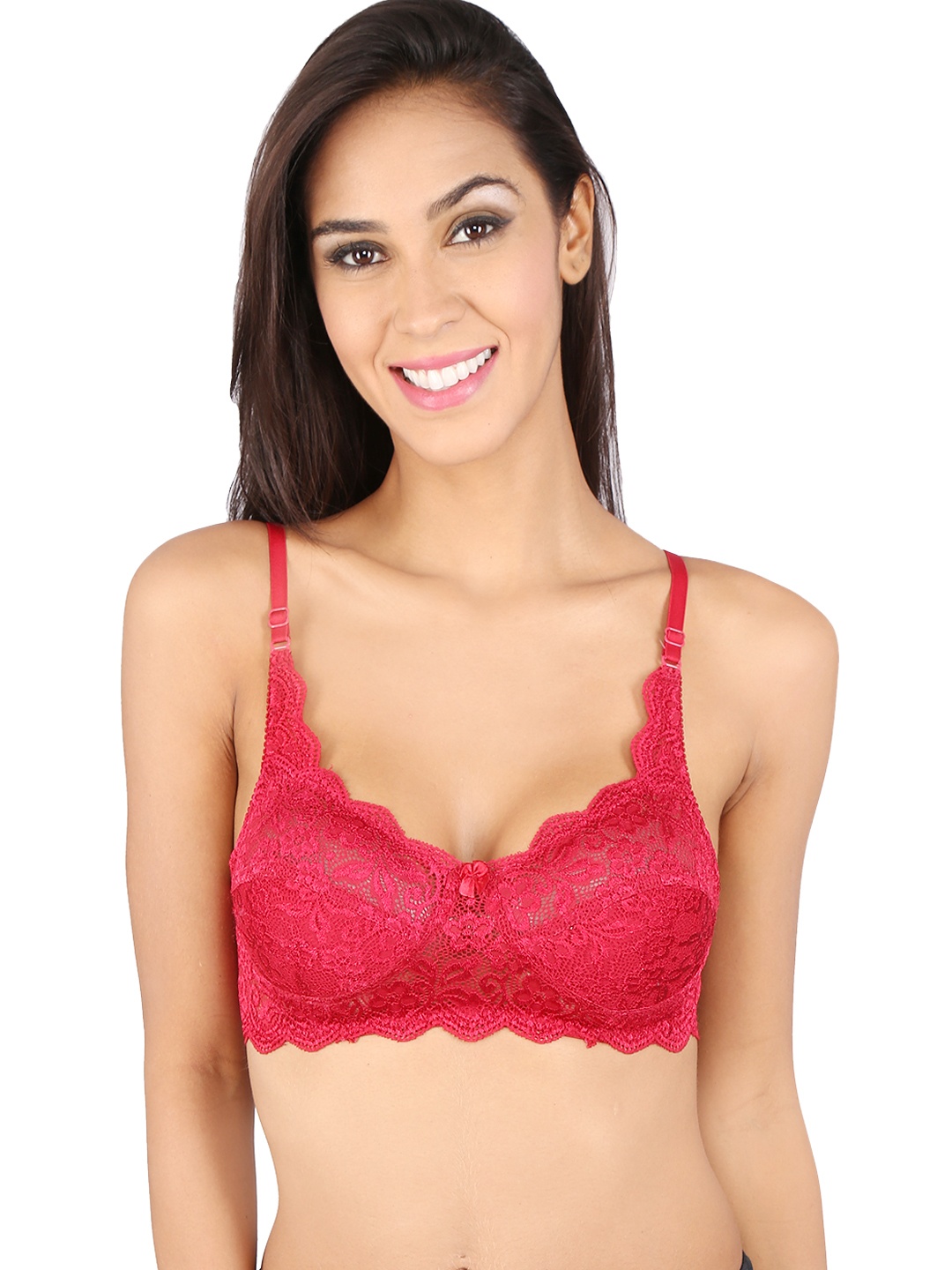 Bralux Maroon Lace Medium-Coverage Bra