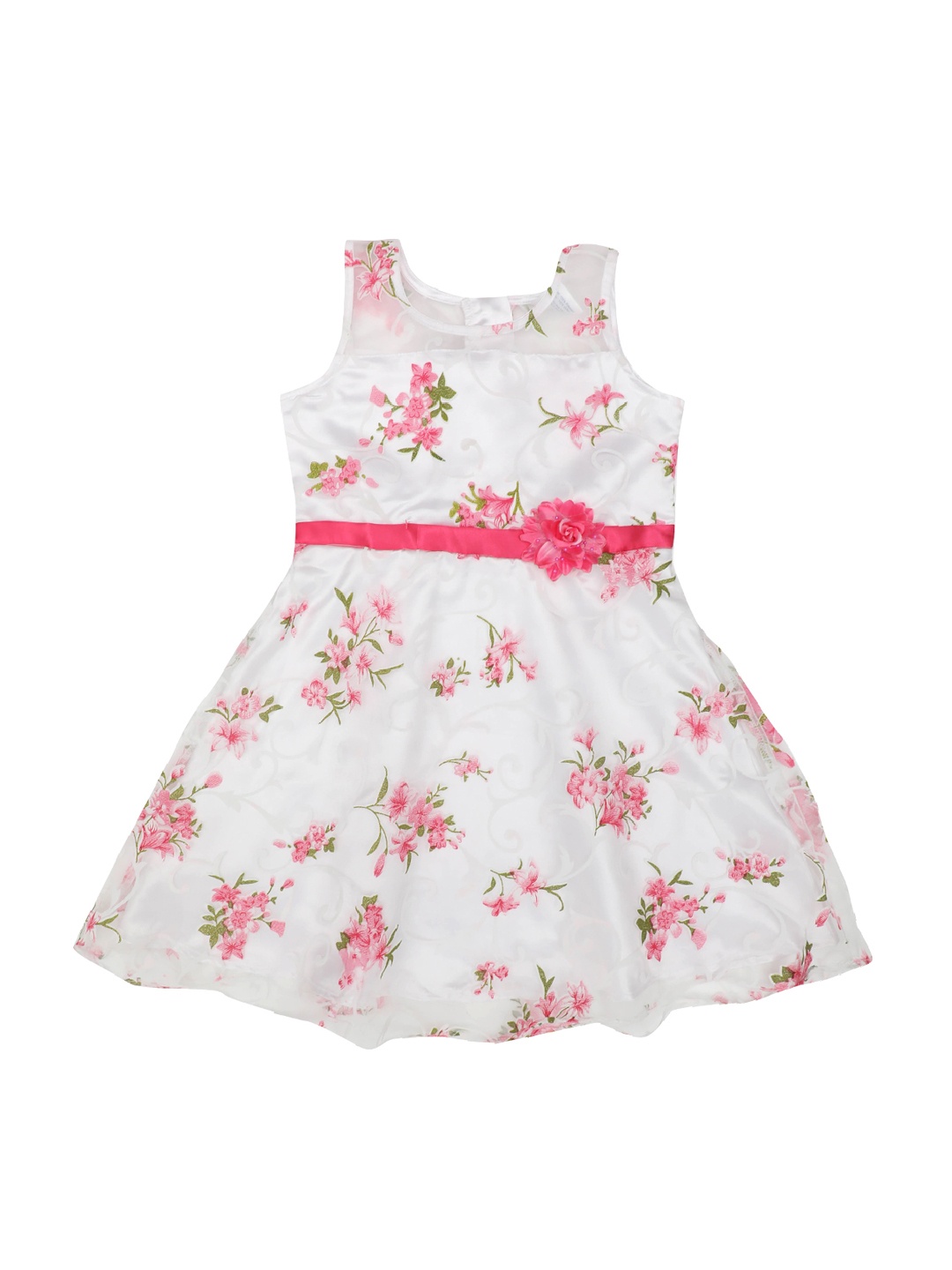 

Doodle Girls Pink Printed A-Line Dress