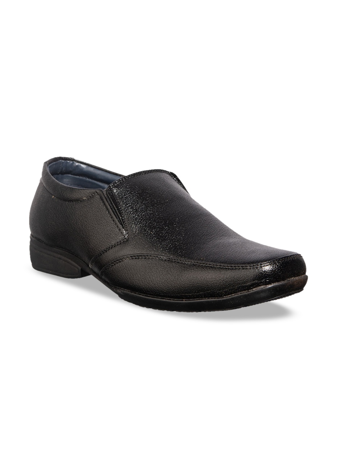 

Khadims Men Black Solid Formal Slip-Ons