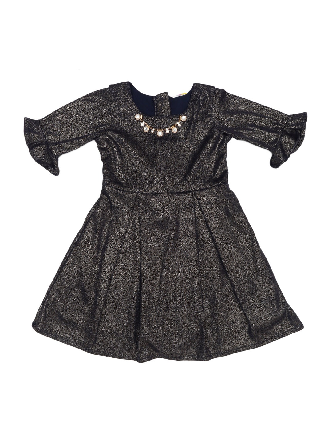 

Doodle Girls Navy Blue Embellished Fit and Flare Dress