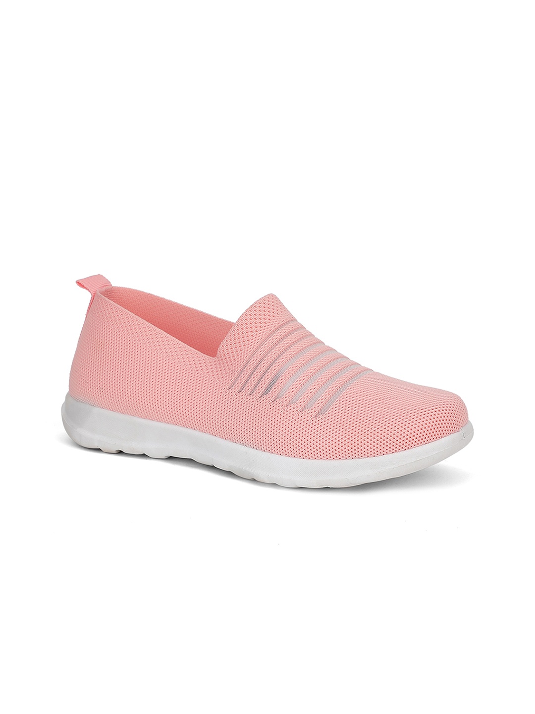 

Khadims Women Pink Woven Design Slip-On Sneakers