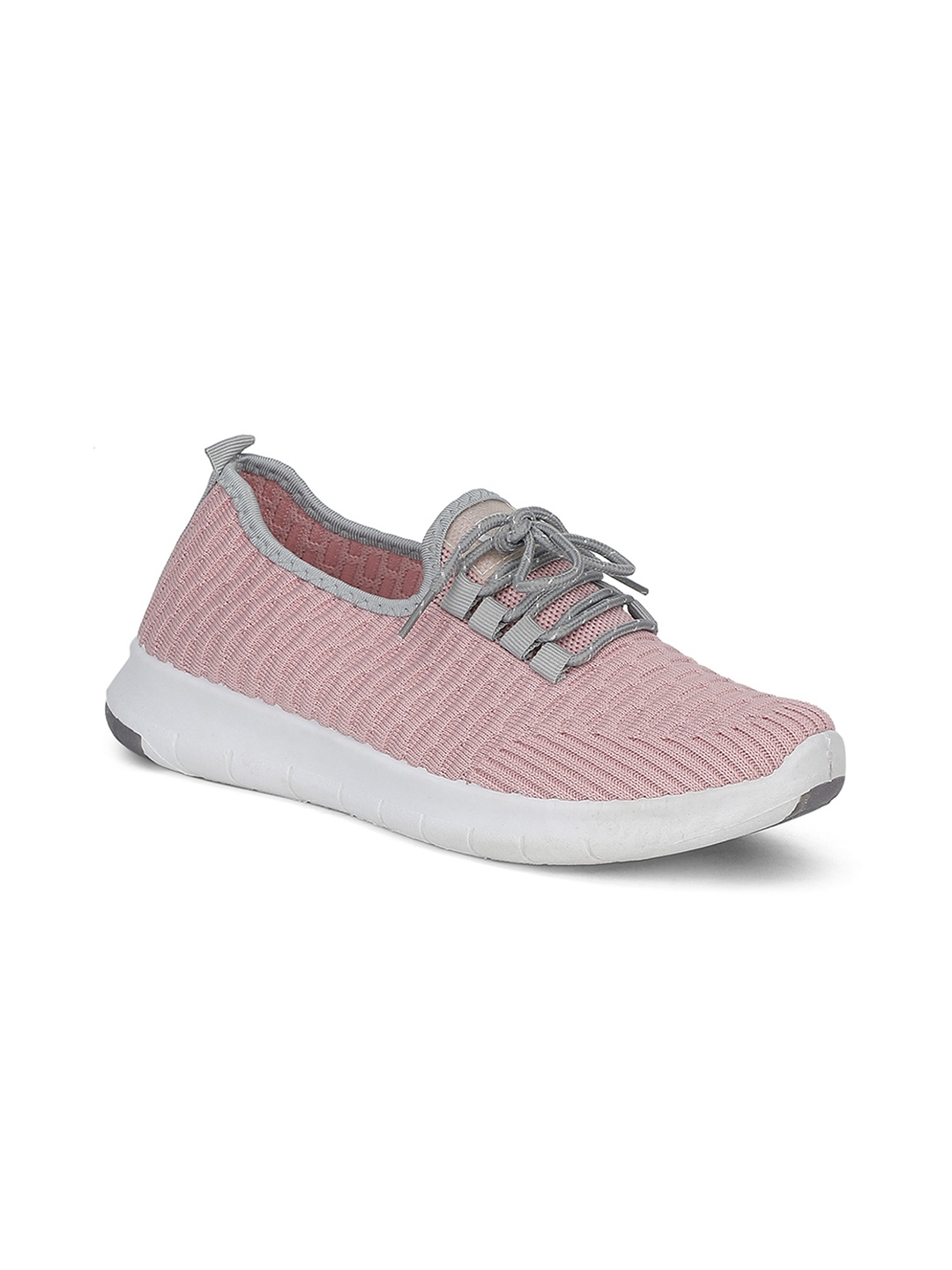 

Khadims Women Pink Woven Design Sneakers