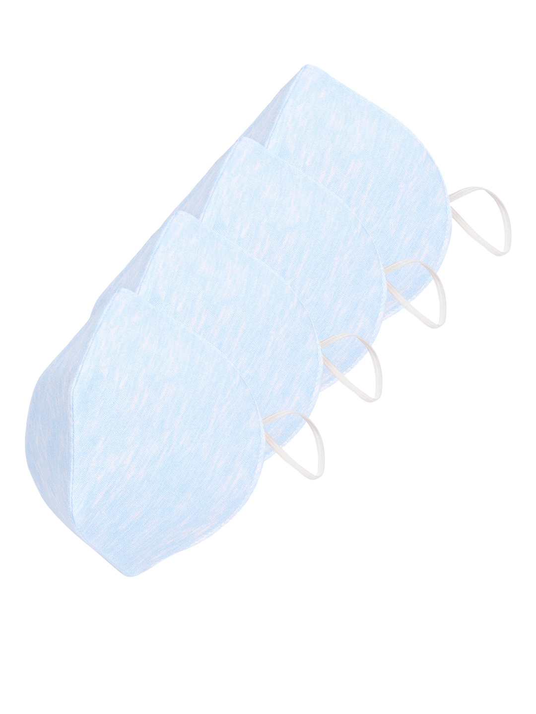 

SOJANYA Unisex Pack of 4 Blue Solid Reusable 3-Ply Protective Outdoor Mask