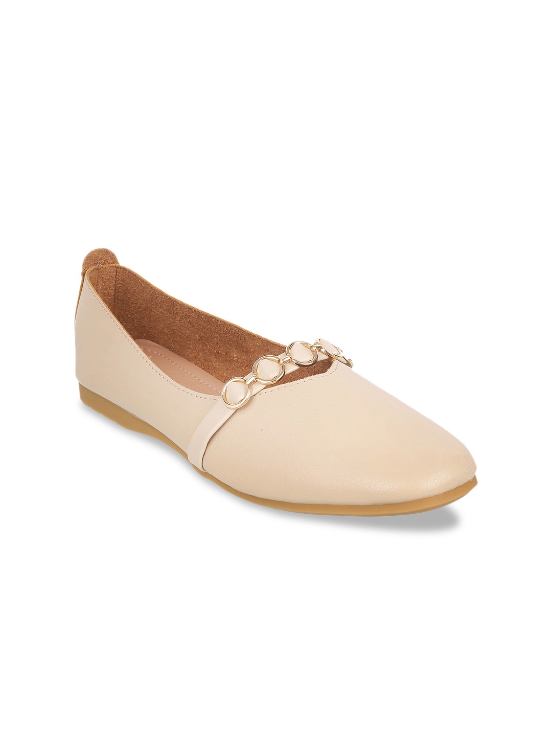 

Metro Women Cream-Coloured Embellished Ballerinas