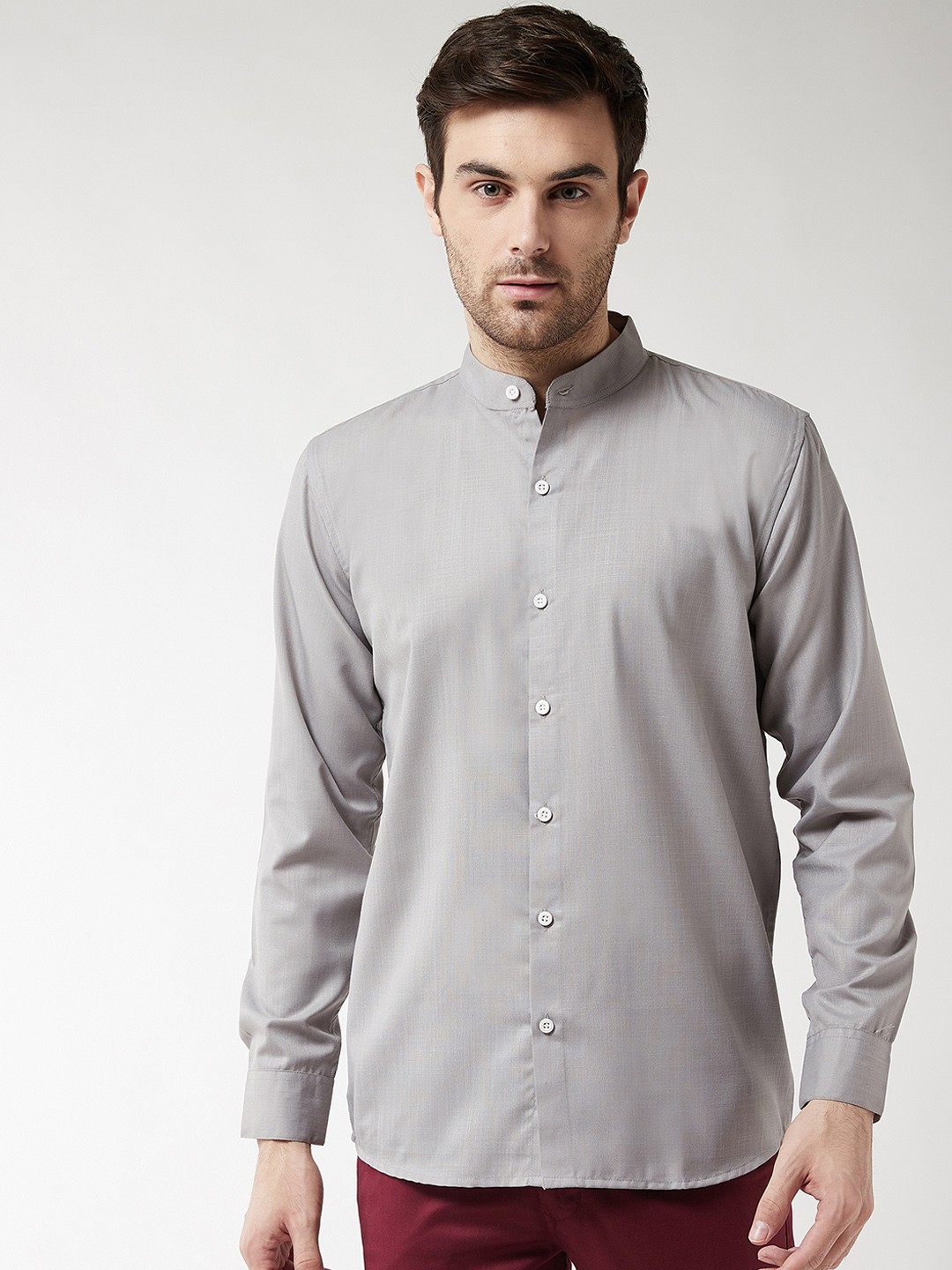 

SOJANYA Men Grey Classic Regular Fit Solid Casual Shirt