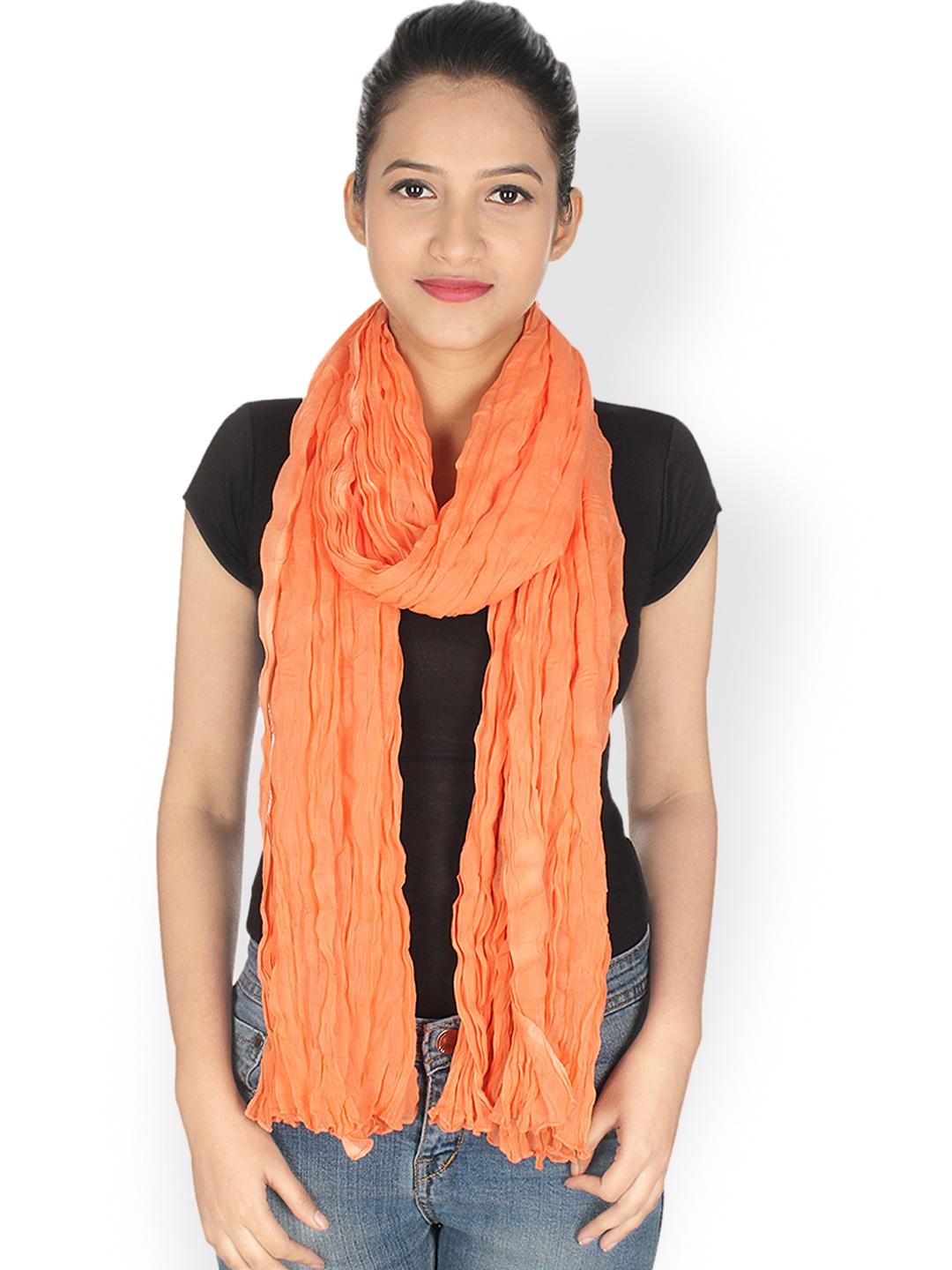 

Anekaant Orange Crushed Stole