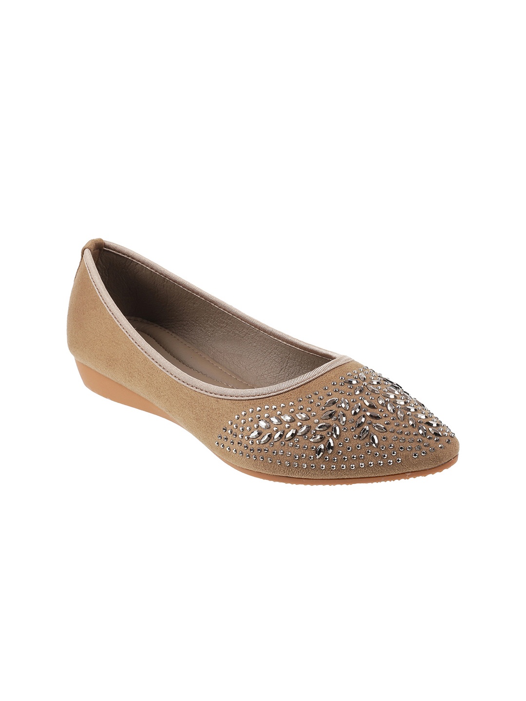 

Metro Women Beige Embellished Ballerinas