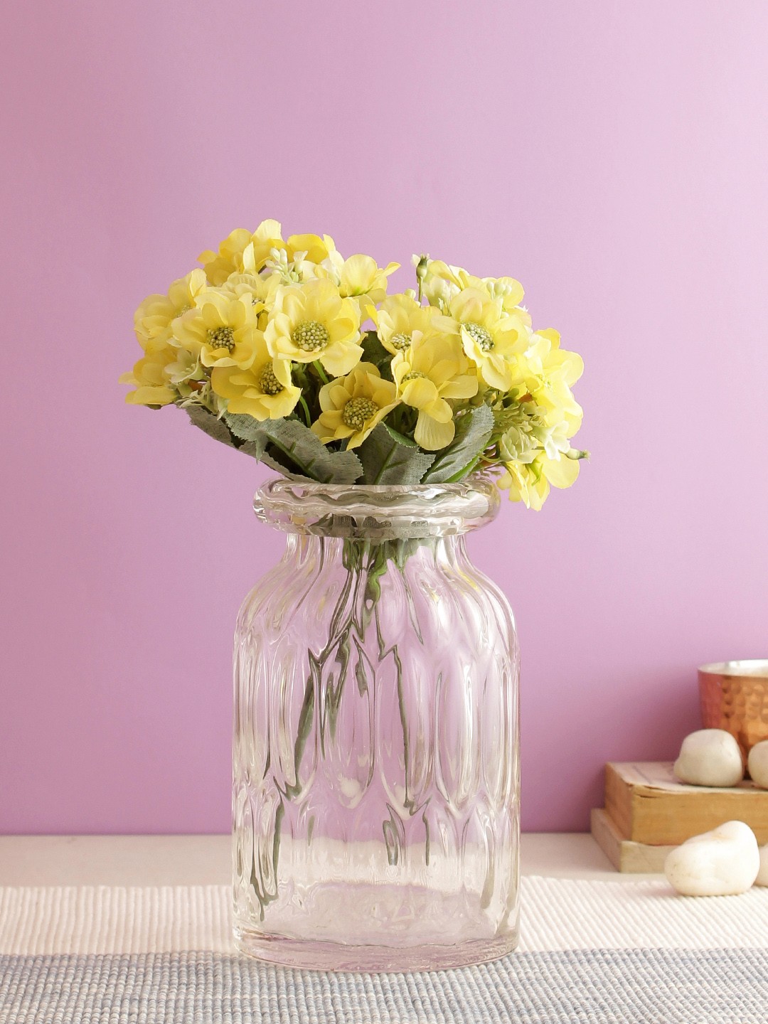 

Aapno Rajasthan Set of 4 Yellow & Green Lovable Artificial Chrysanthemum Flowers