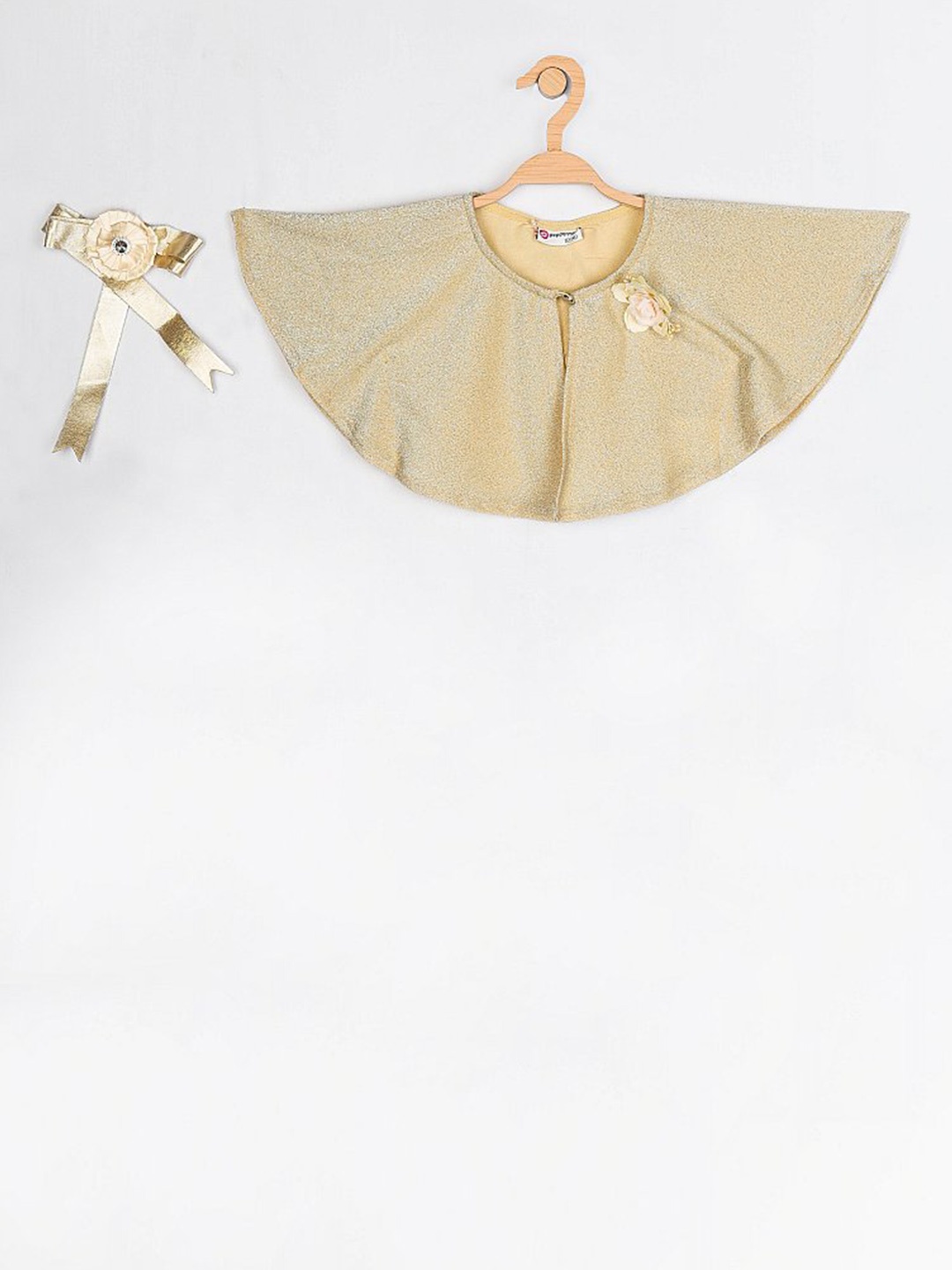 

Peppermint Girls Gold-Toned Embellished Cape Top