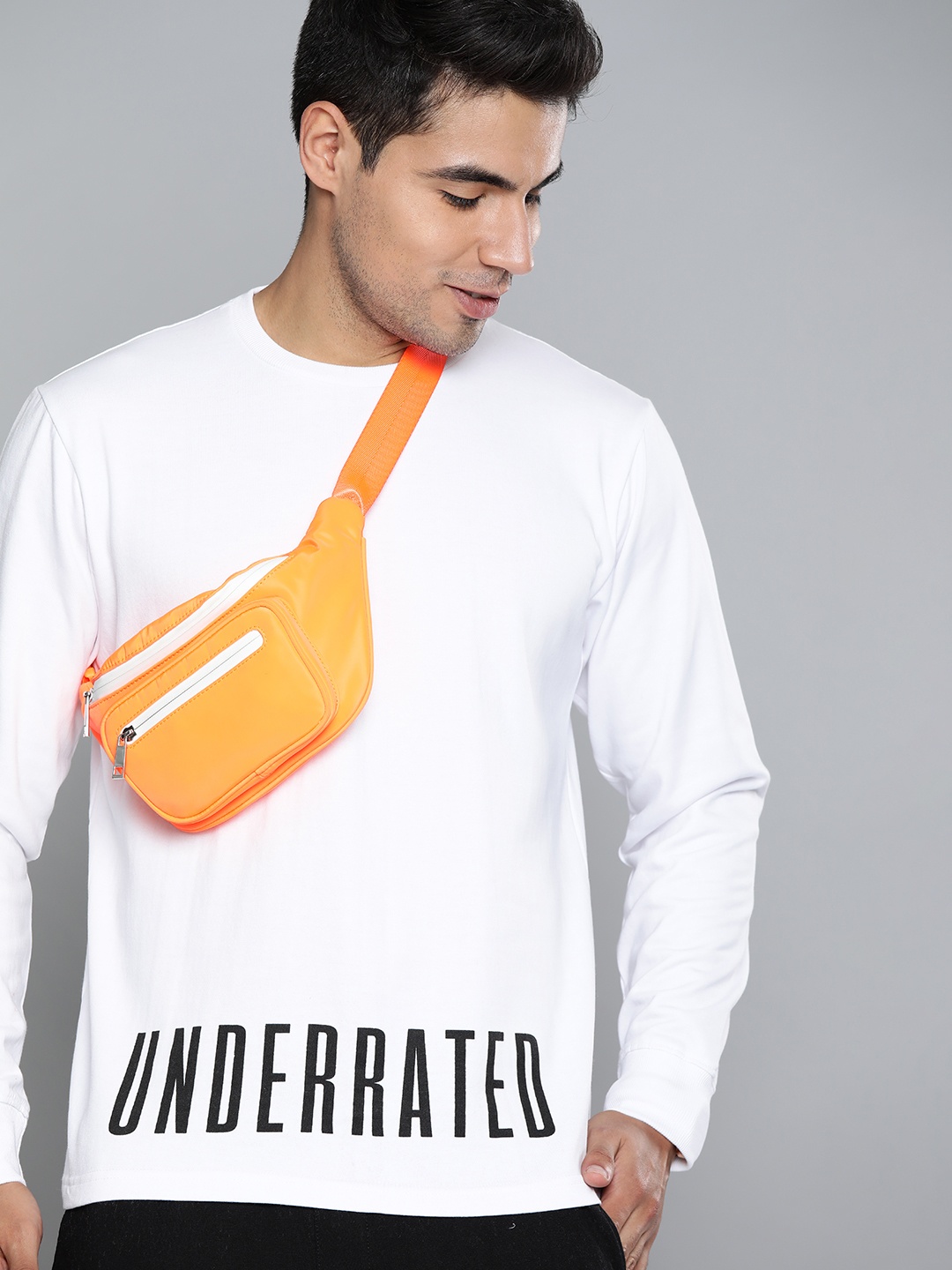 

HERE&NOW Men White & Black Printed Sweatshirt