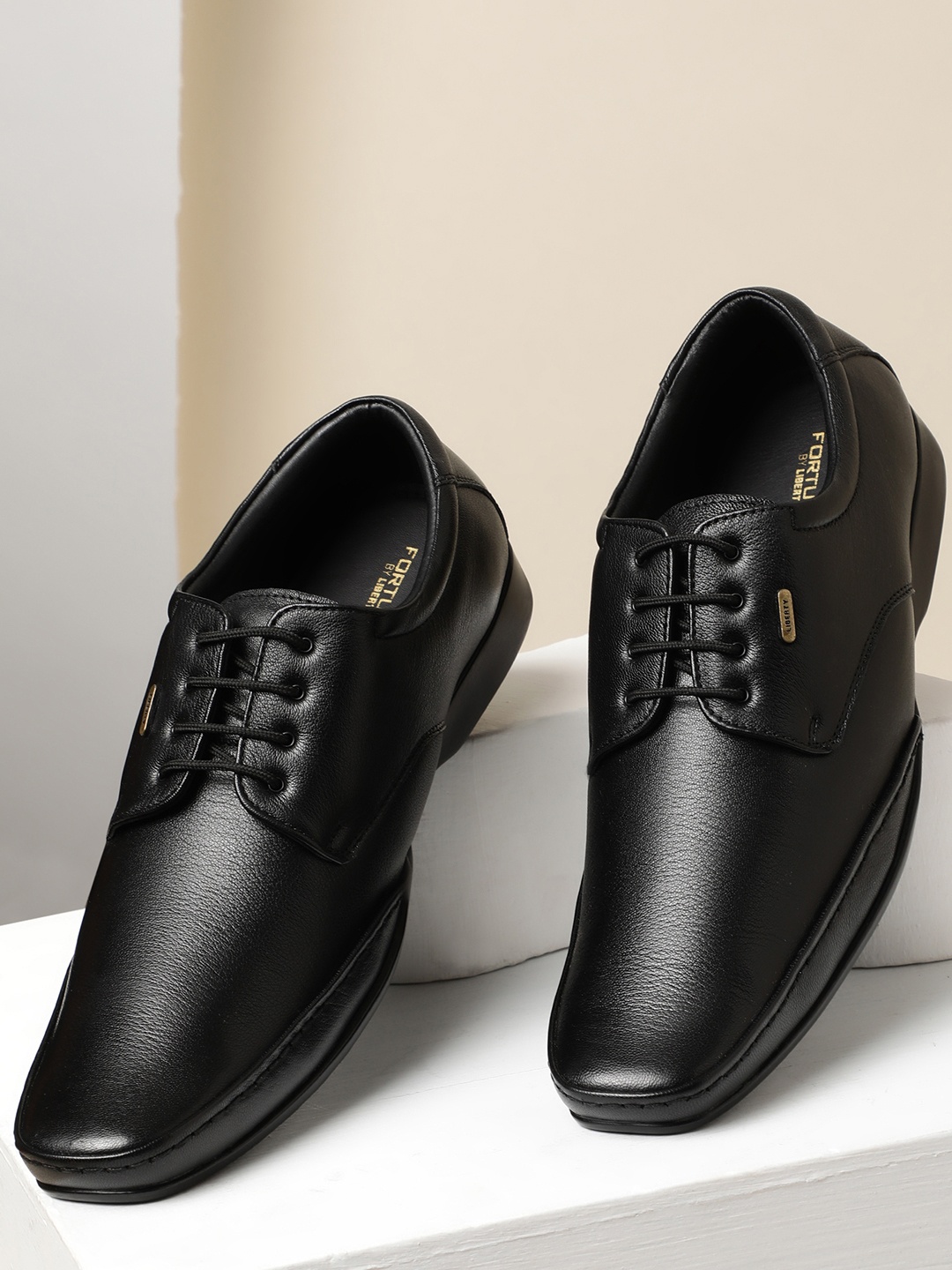 

Liberty Men Black Solid Leather Formal Derbys