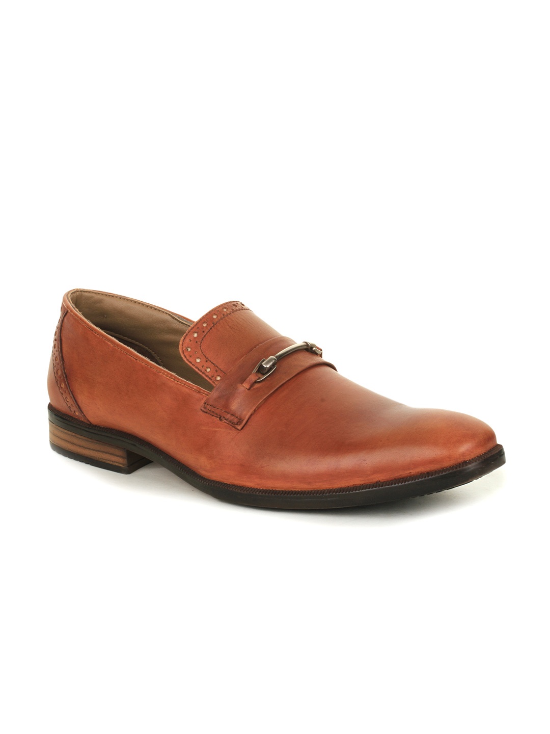 

Liberty Men Tan Brown Solid Leather Formal Loafers