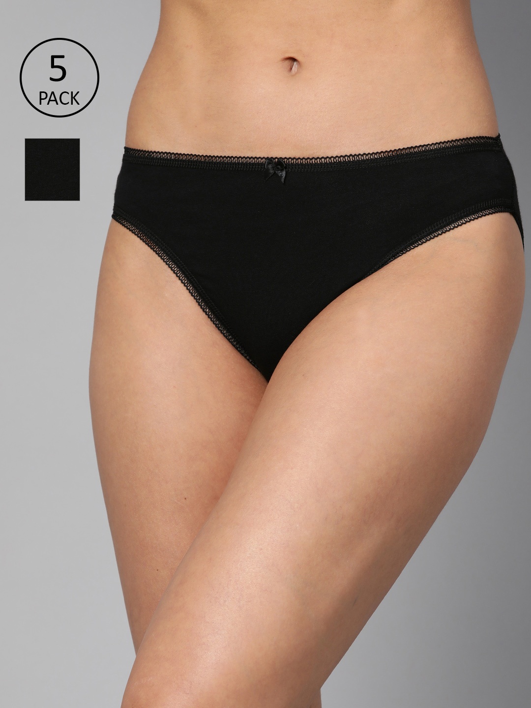

Marks & Spencer Women Pack Of 5 Black Solid Briefs