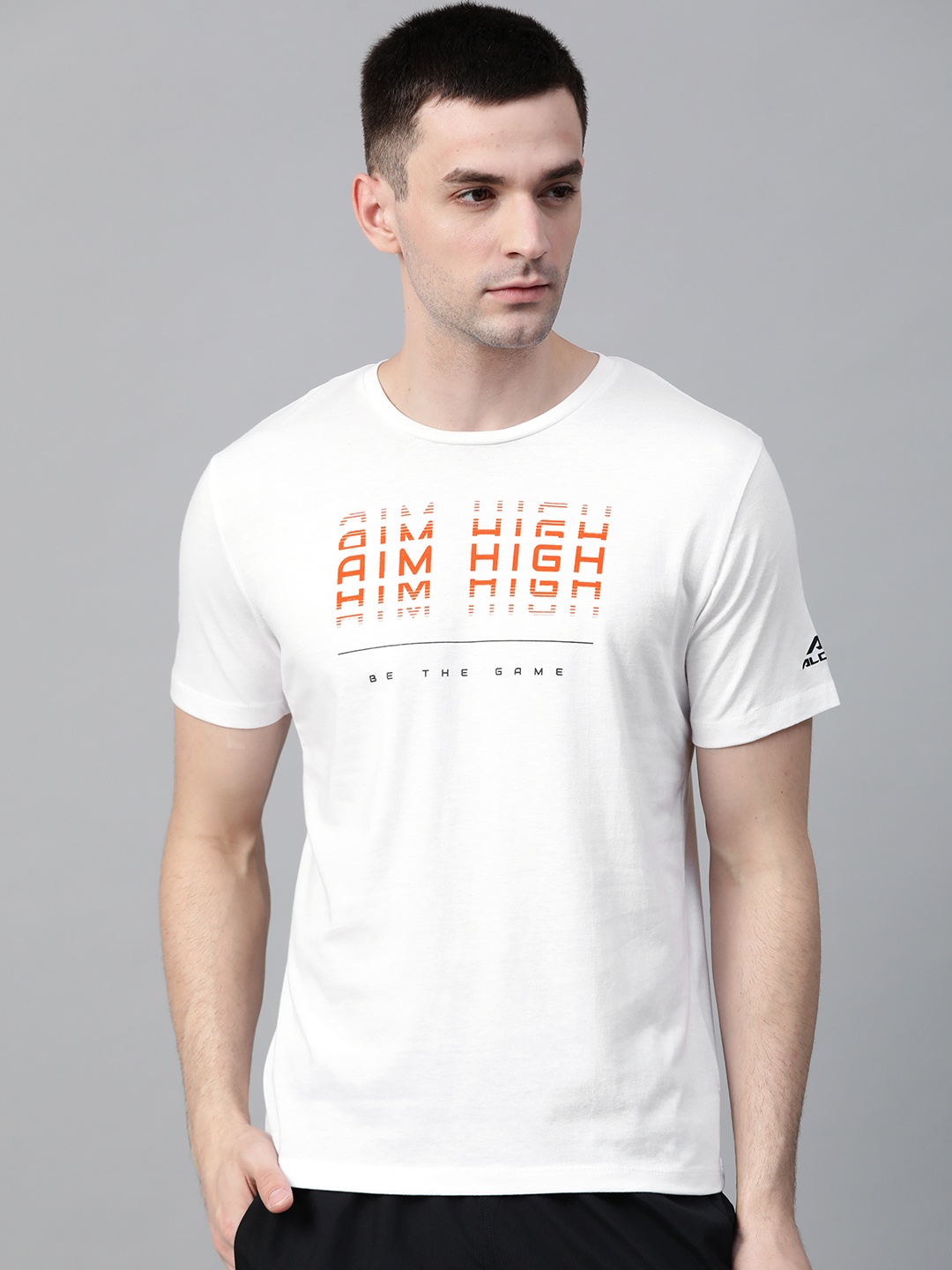 

Alcis Men White & Red Printed Round Neck T-shirt