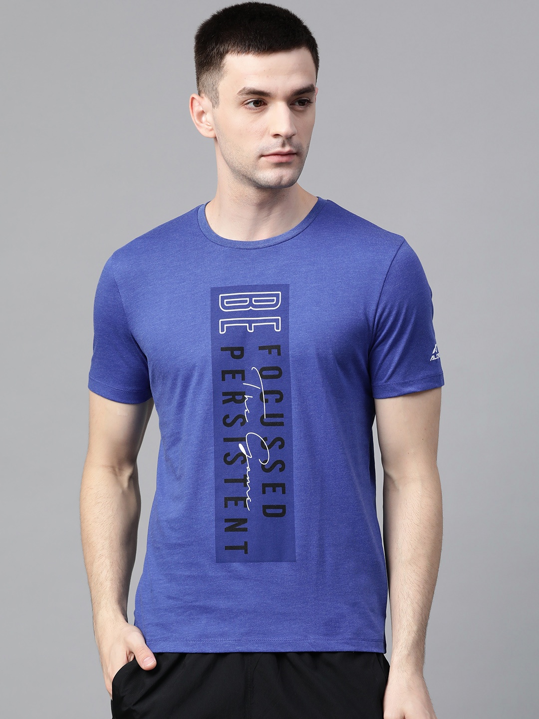 

Alcis Men Blue & Black Printed Round Neck T-shirt