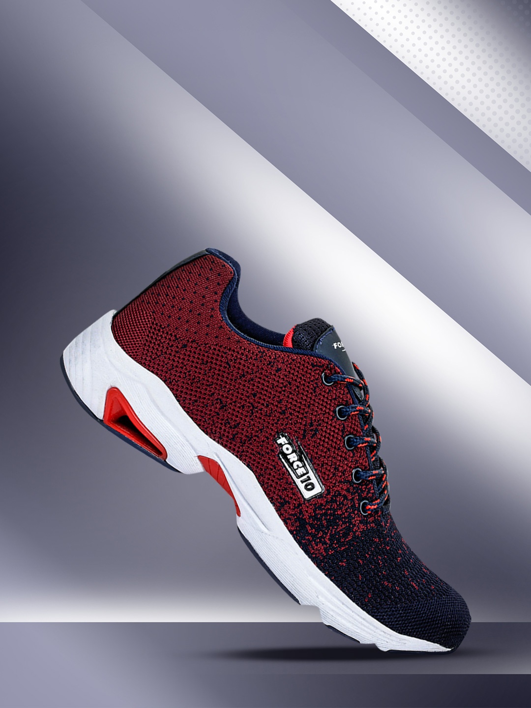 

Liberty Men Maroon & Navy Blue Mesh Running Shoes