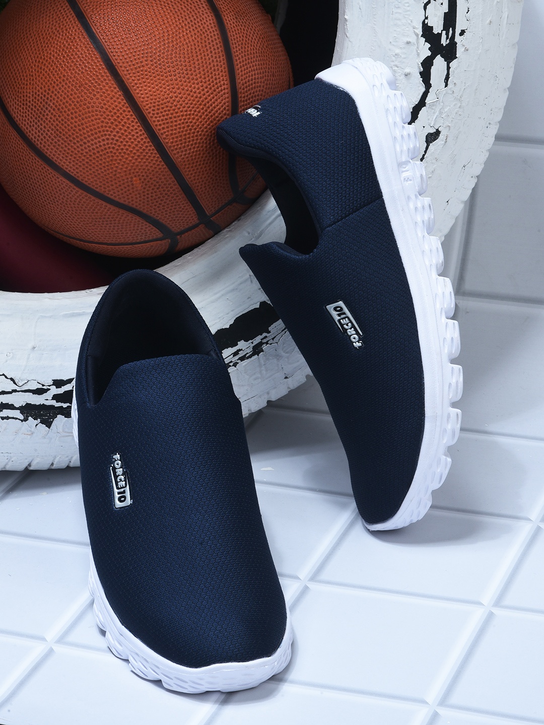 

Liberty Men Navy Blue Mesh Walking Shoes