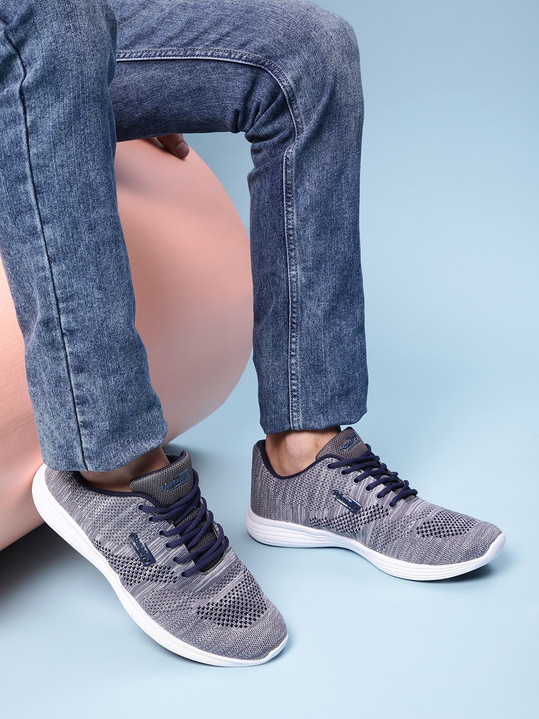 

Liberty Men Grey Mesh Running Shoes