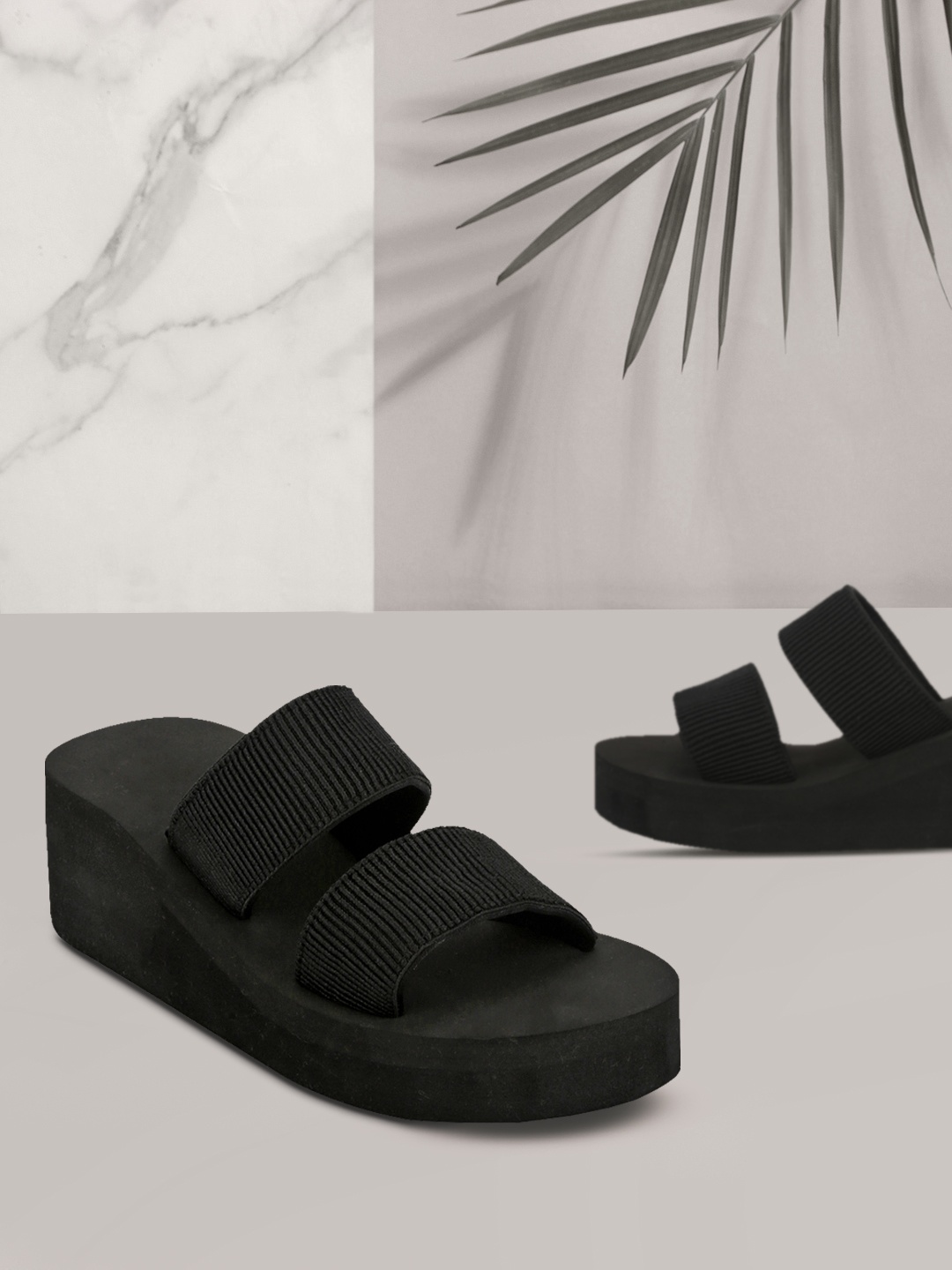 

Truffle Collection Women Black Solid Flatform Heels
