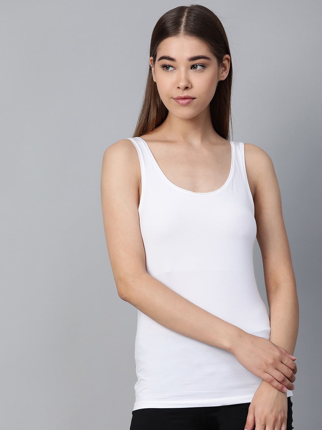 

Marks & Spencer Women White Solid Lightweight Tank Top