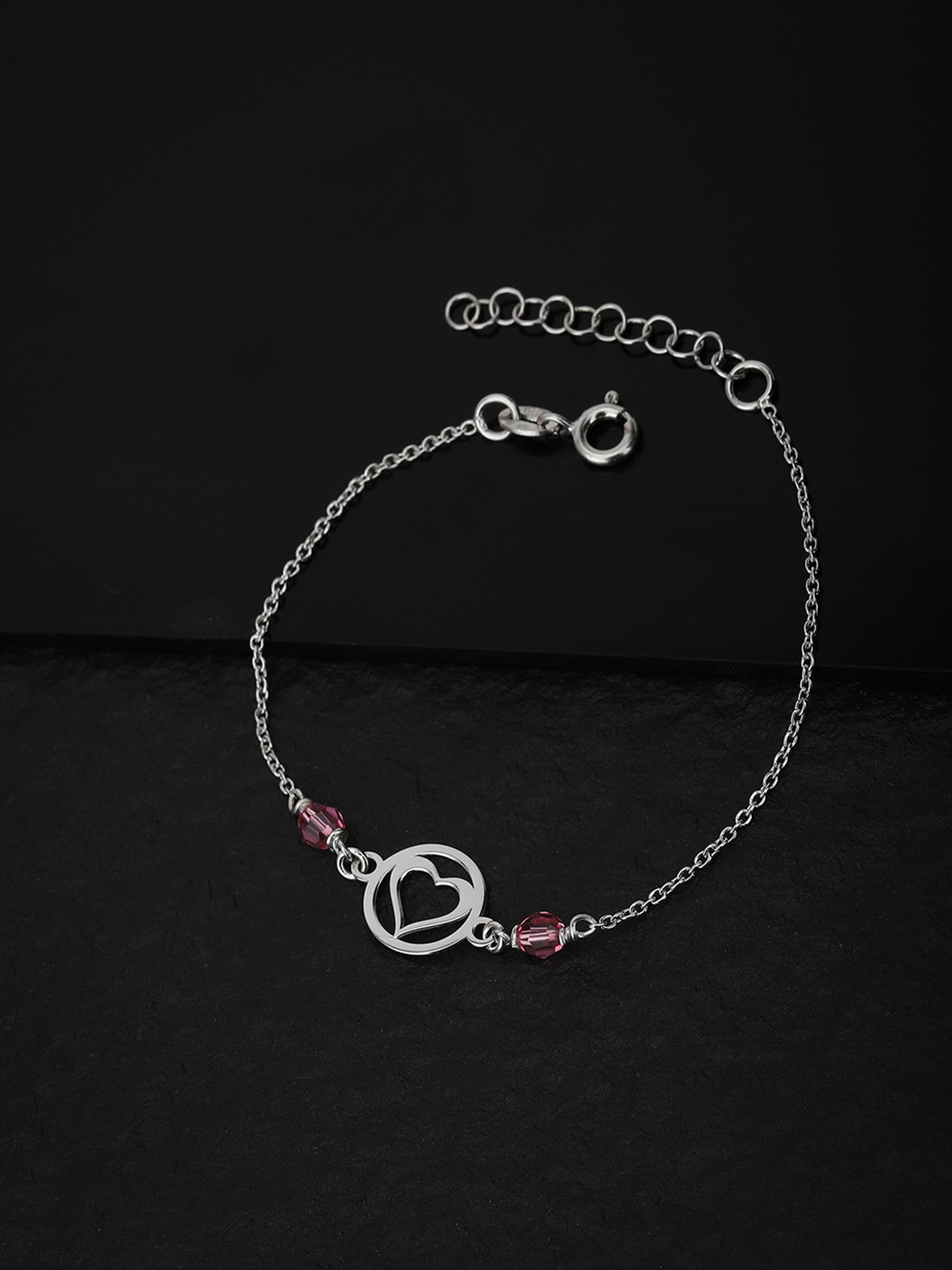 

Carlton London 925 Sterling Silver- Rhodium-Plated Star-Shaped Bracelet