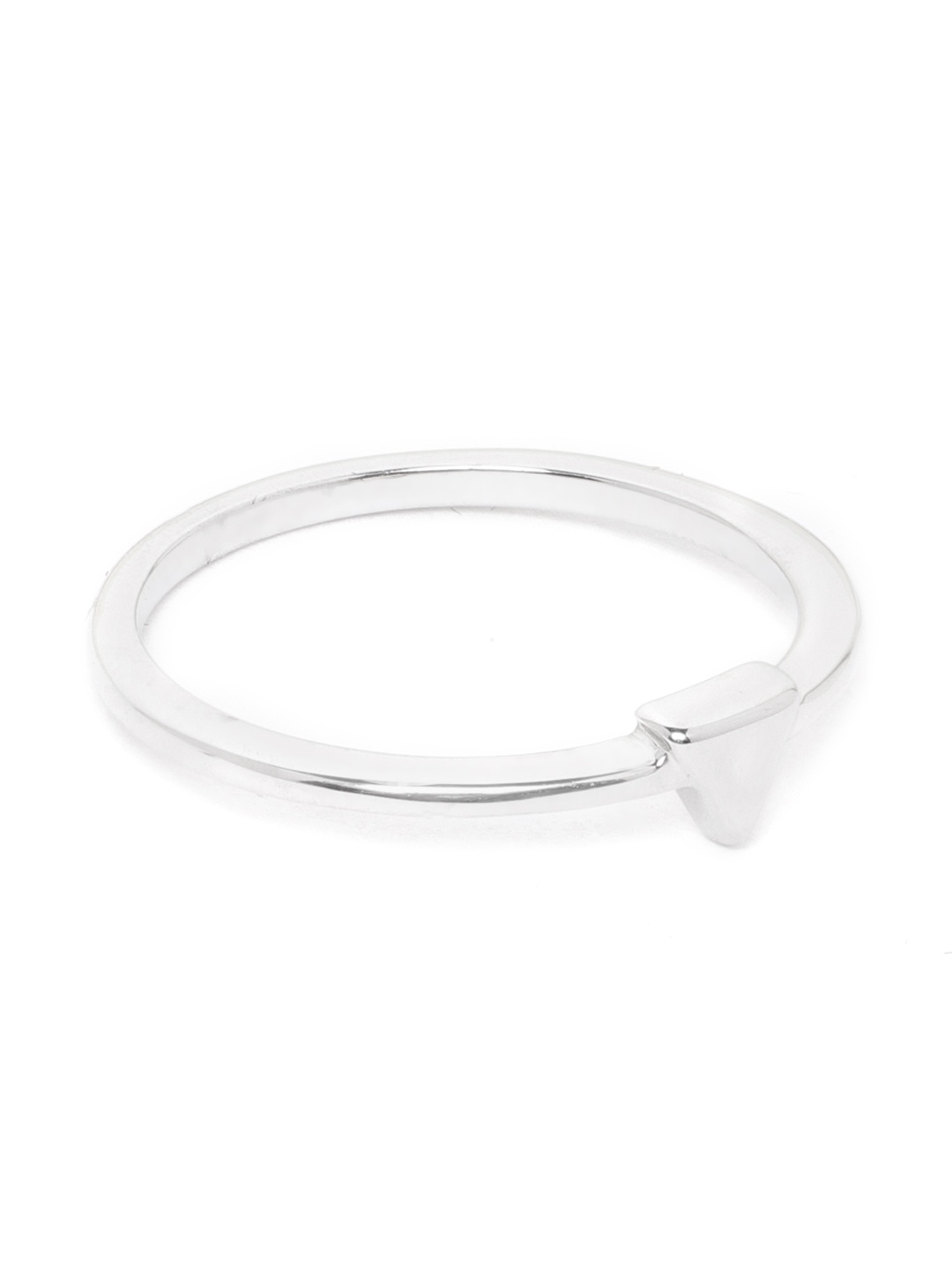 

Carlton London 925 Sterling Silver-Women Rhodium-Plated Triangular Finger Ring