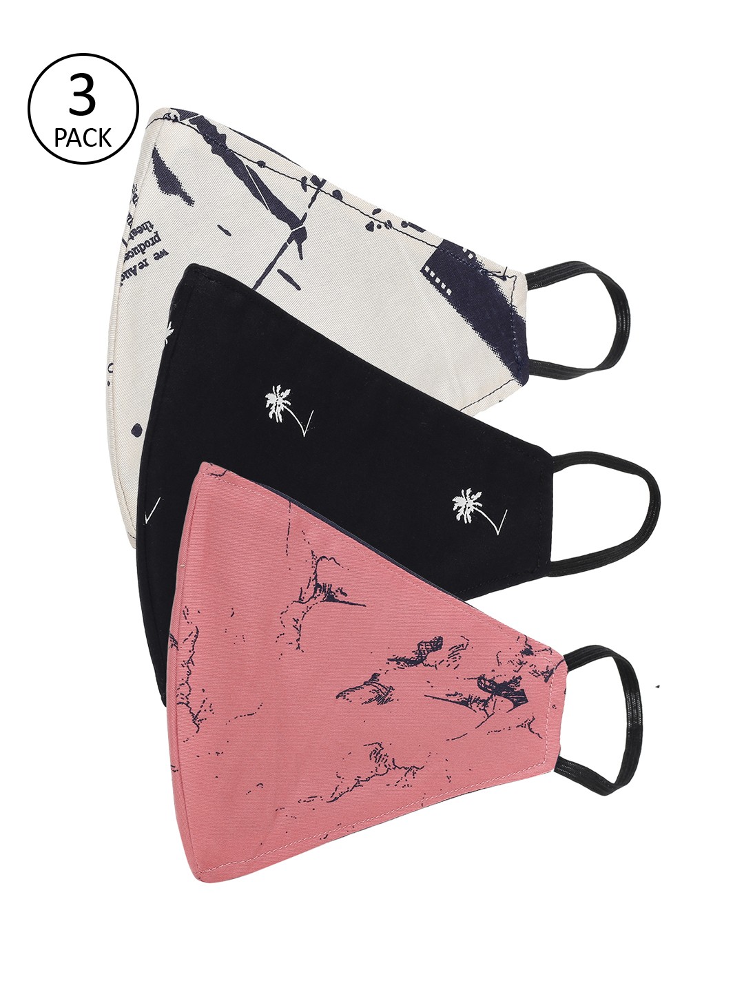 

AKSHARA Kids 3 Pcs 2 Ply Reusable Cloth Masks, Multi