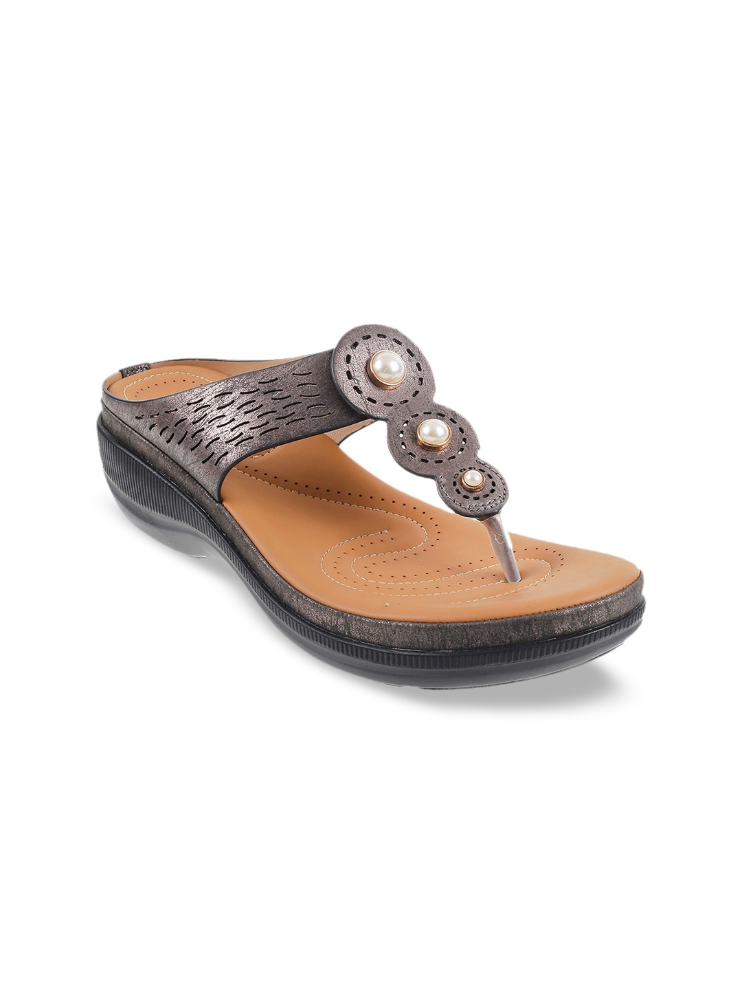 

Metro Women Silver-Toned Embellished Sandals