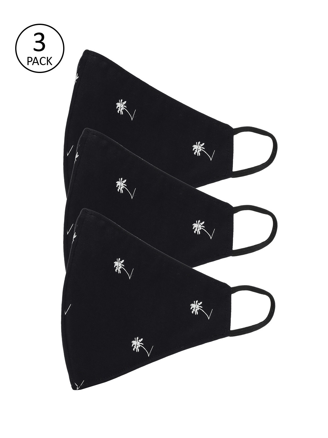 

AKSHARA Kids 3 Pcs Black Printed 2-Ply Reusable Cloth Masks