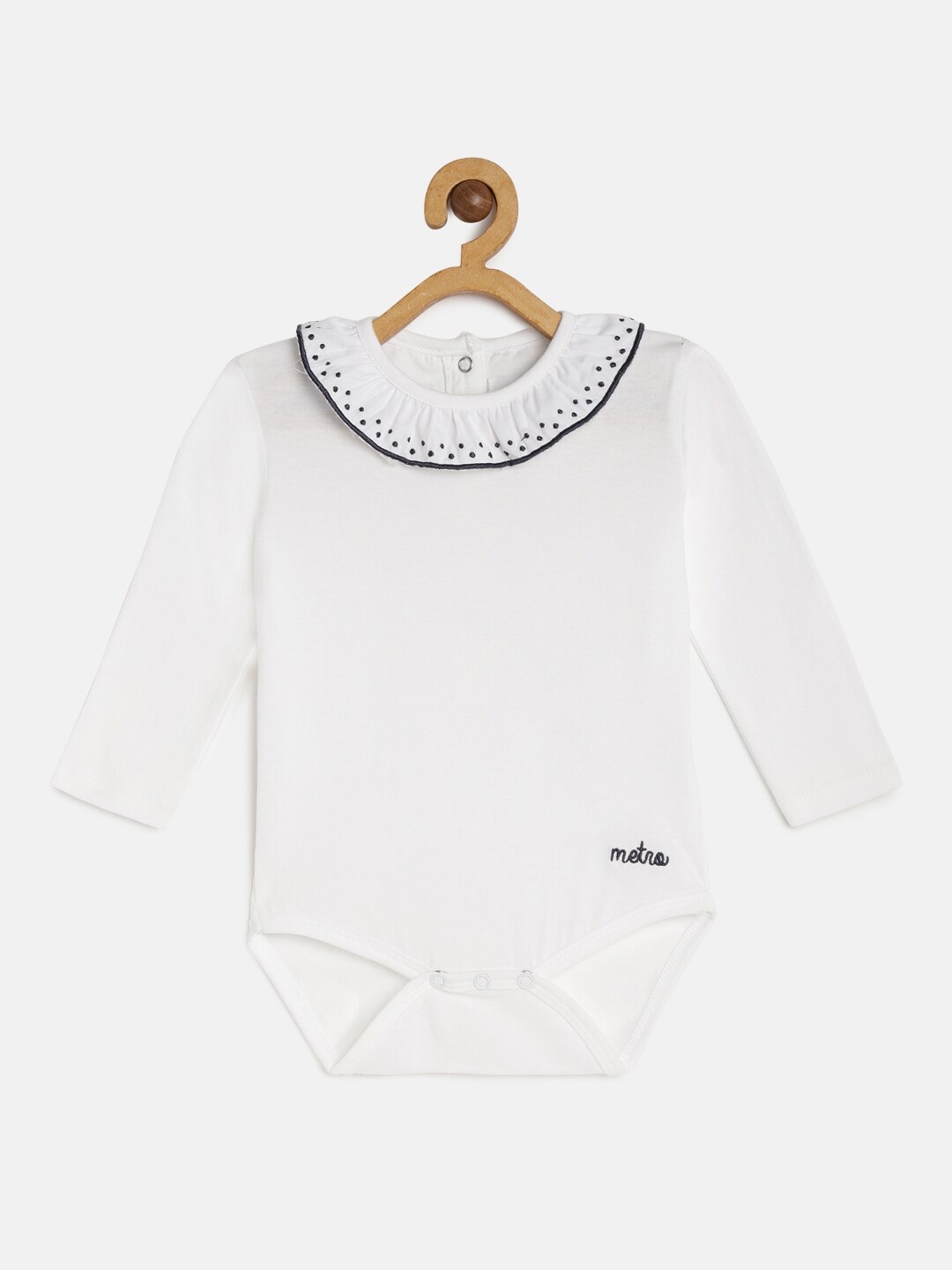 

METRO KIDS COMPANY Girls White Organic Cotton Solid Bodysuit