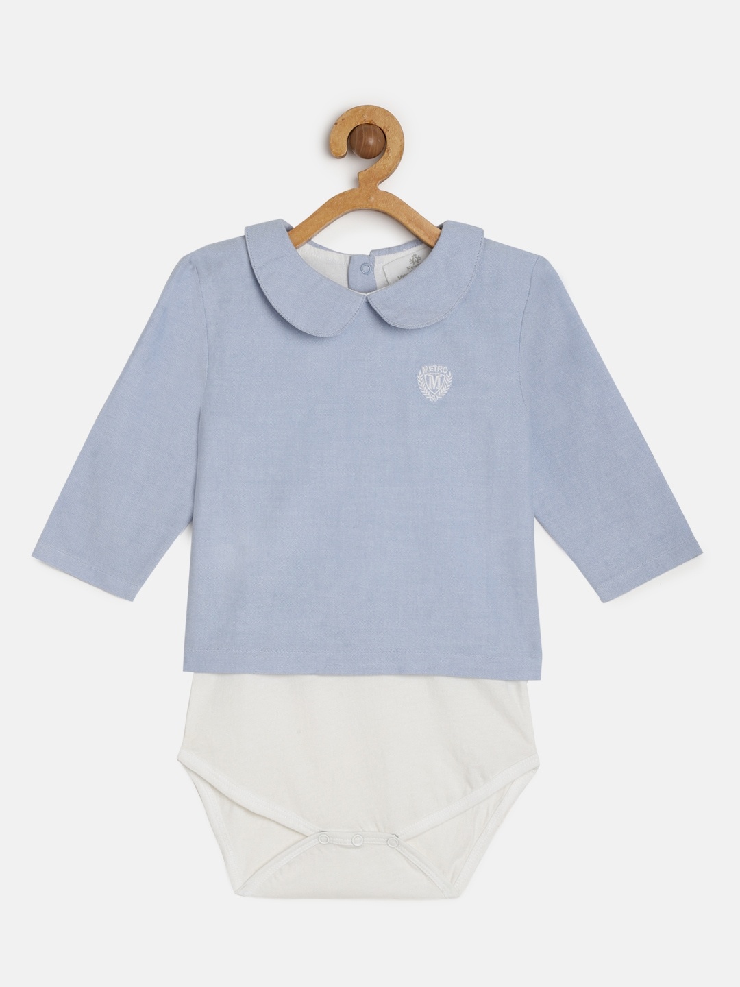 

METRO KIDS COMPANY Kids Blue Organic Cotton Solid Sustainable Bodysuit