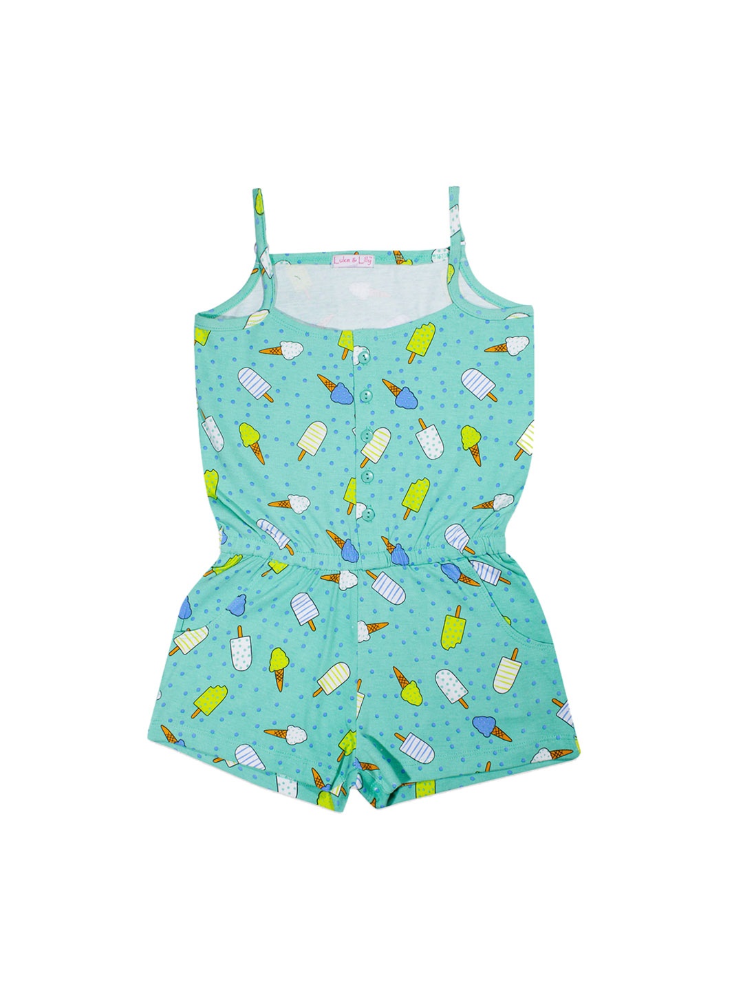 

Luke & Lilly Girls Green Printed Playsuit