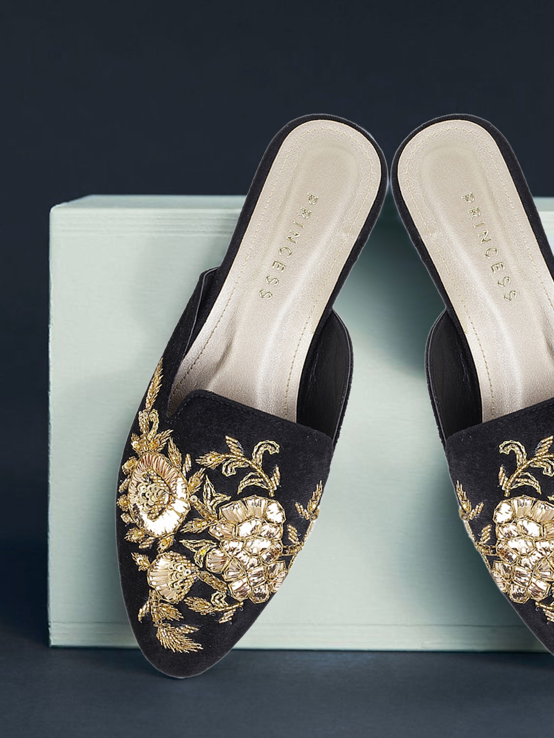 

Metro Women Black Embellished Mules