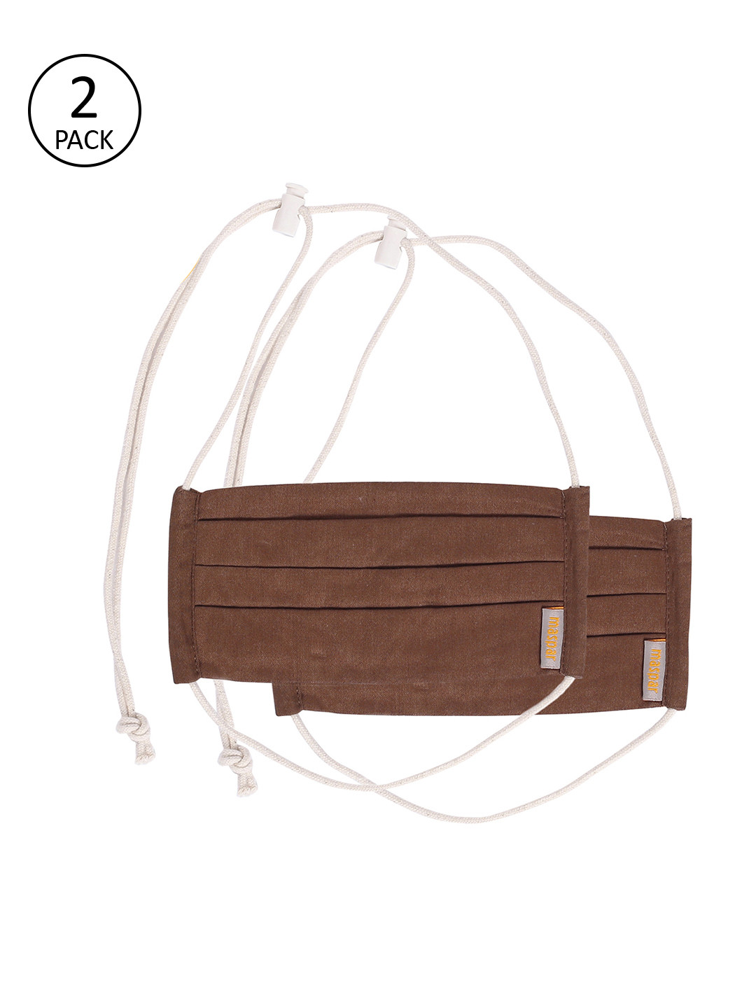 

MASPAR Unisex Brown Pack of 2 Reusable 3 Layer Outdoor Face Mask