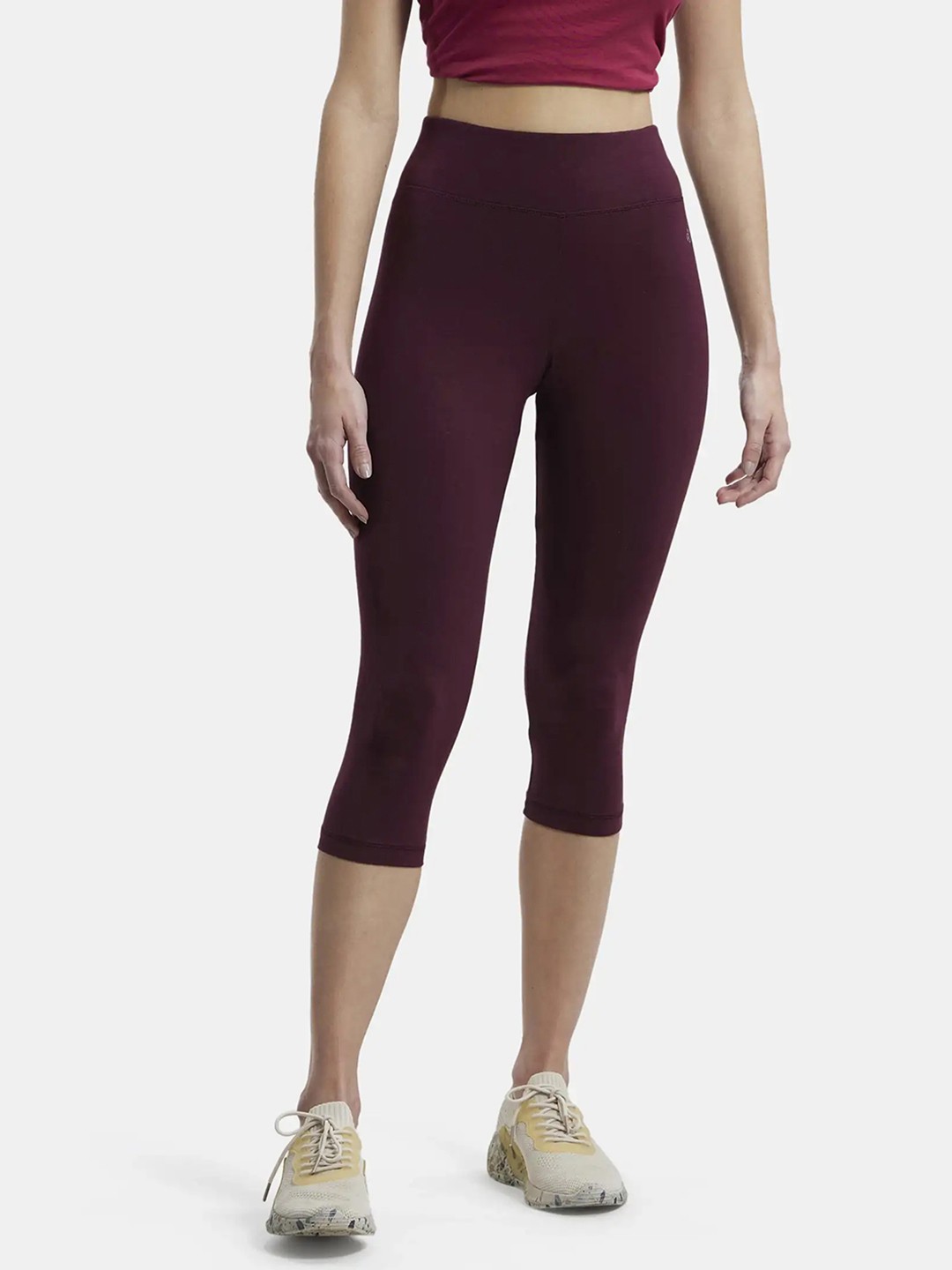 

Jockey Stretch Slim Fit Capri with Ultrasoft Waistband, Burgundy