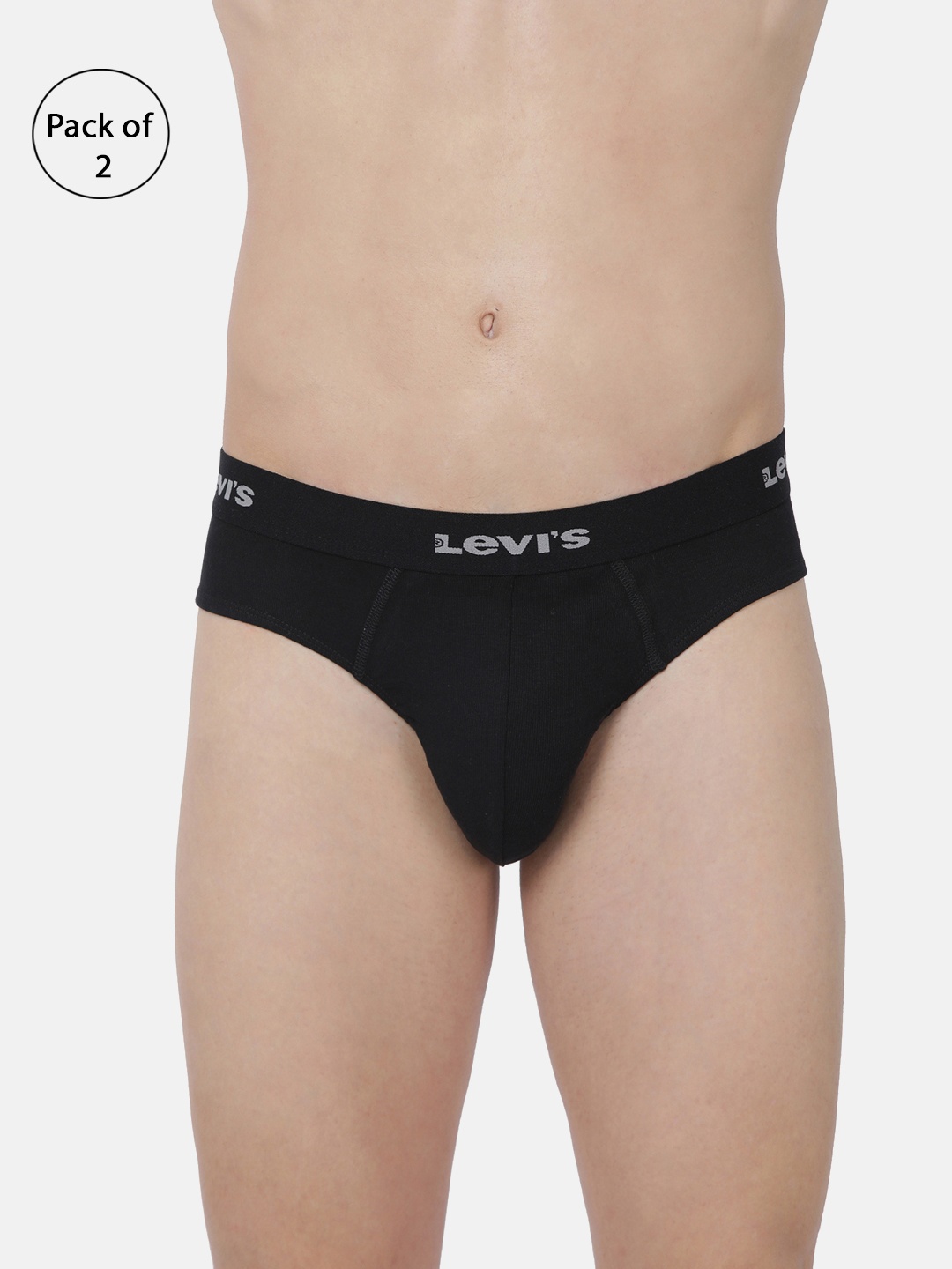 

Levis Men Pack of 2 Smartskin Technology Cotton Trunks with Tag Free Comfort #002-BRIEF, Black