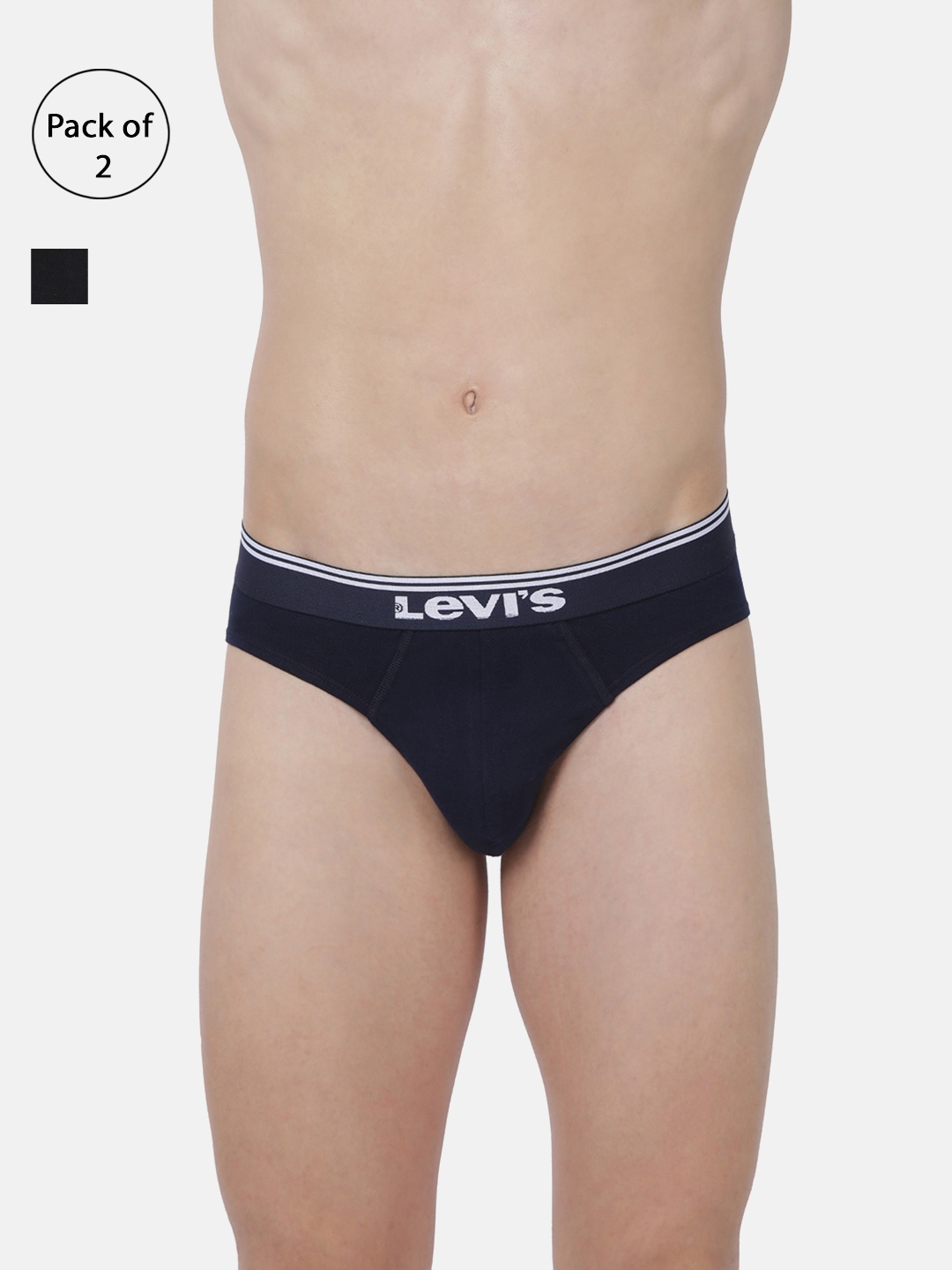 

Levis Men Pack of 2 Solid Briefs #017, Black