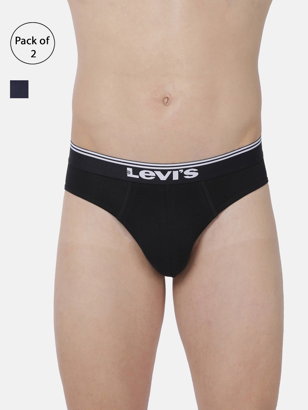 

Levi's 017 Pack of 2 Brief for Men, Tag Free Comfort & Smartskin Technology, Black