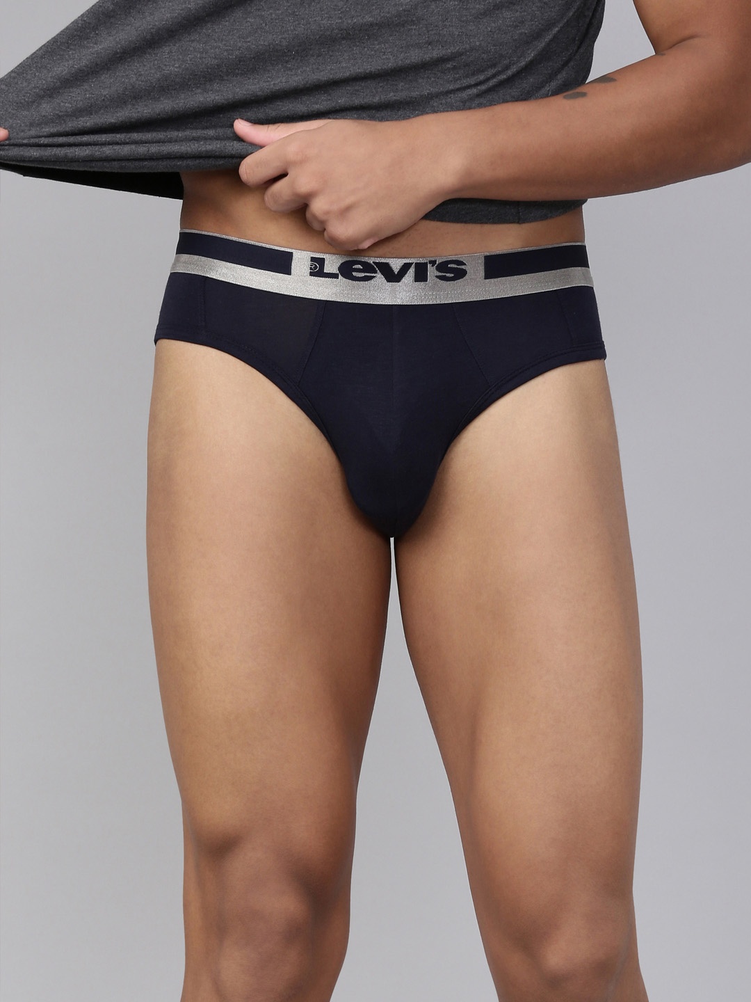

Levis Men Smartskin Technology Supima Cotton Briefs with Tag Free Comfort-029, Navy blue