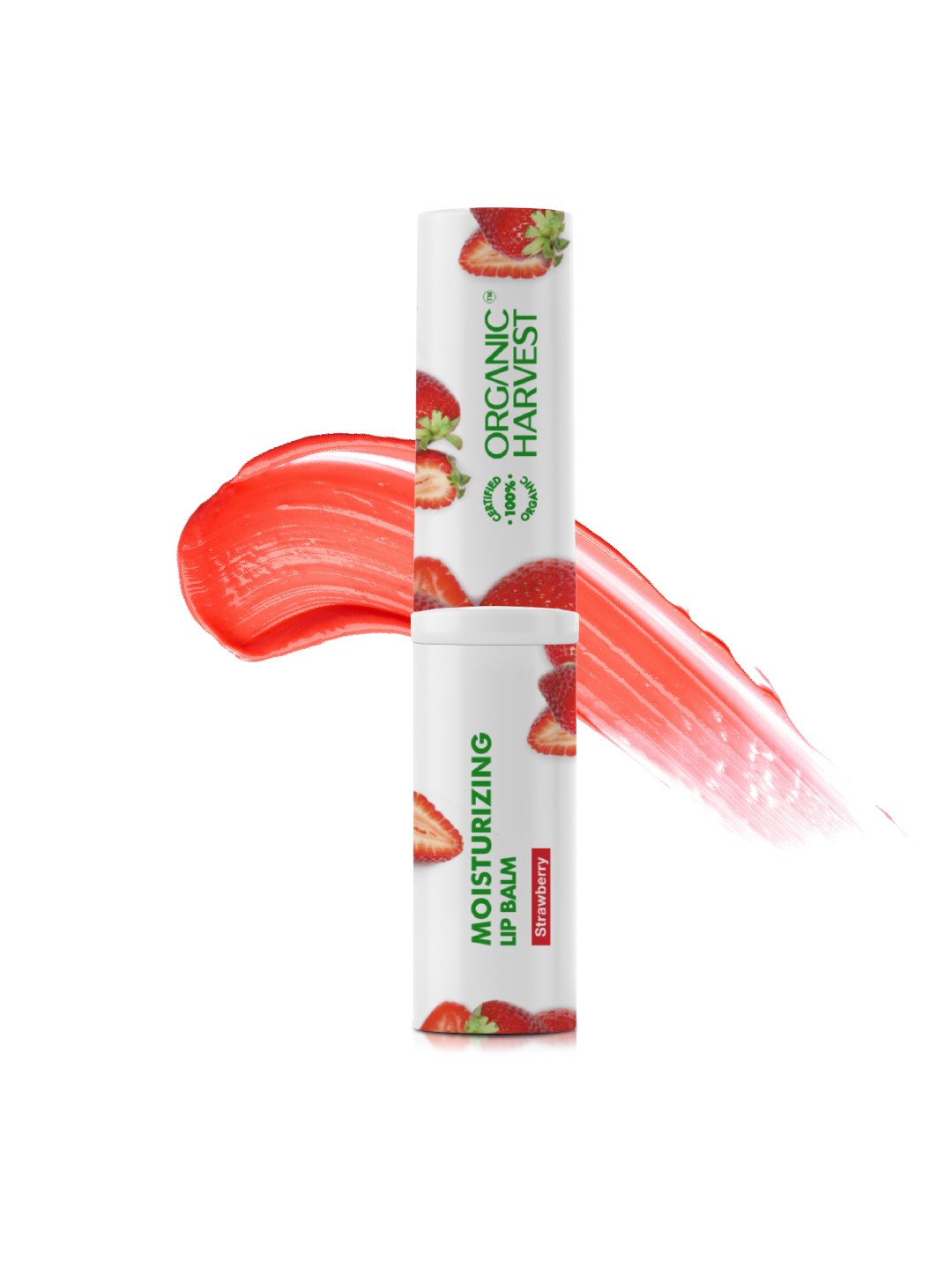 

Organic Harvest Moisturizing Lip Balm with Strawberry Extracts, Green