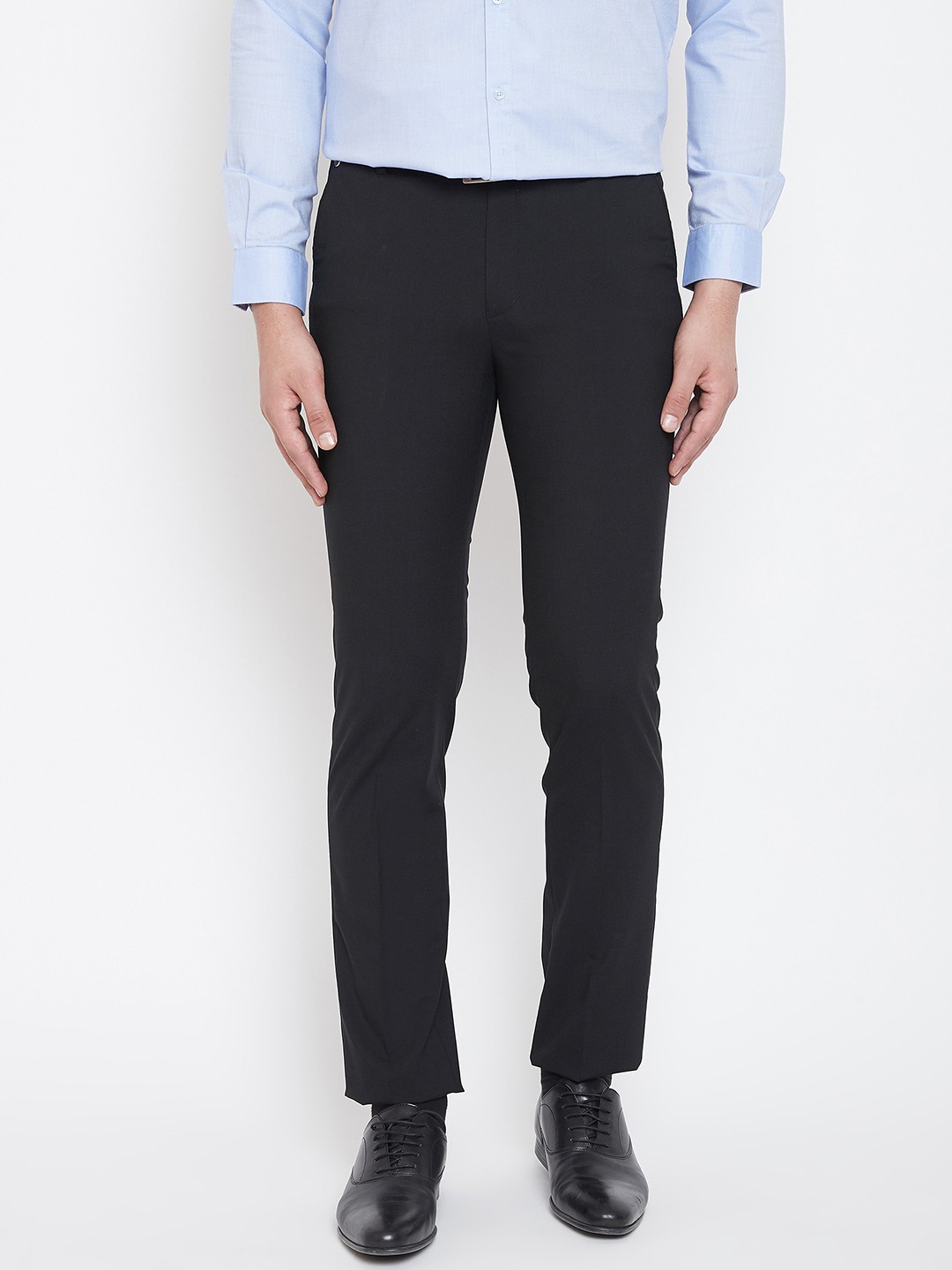 

Canary London Men Black Solid Formal Slim Fit Trousers